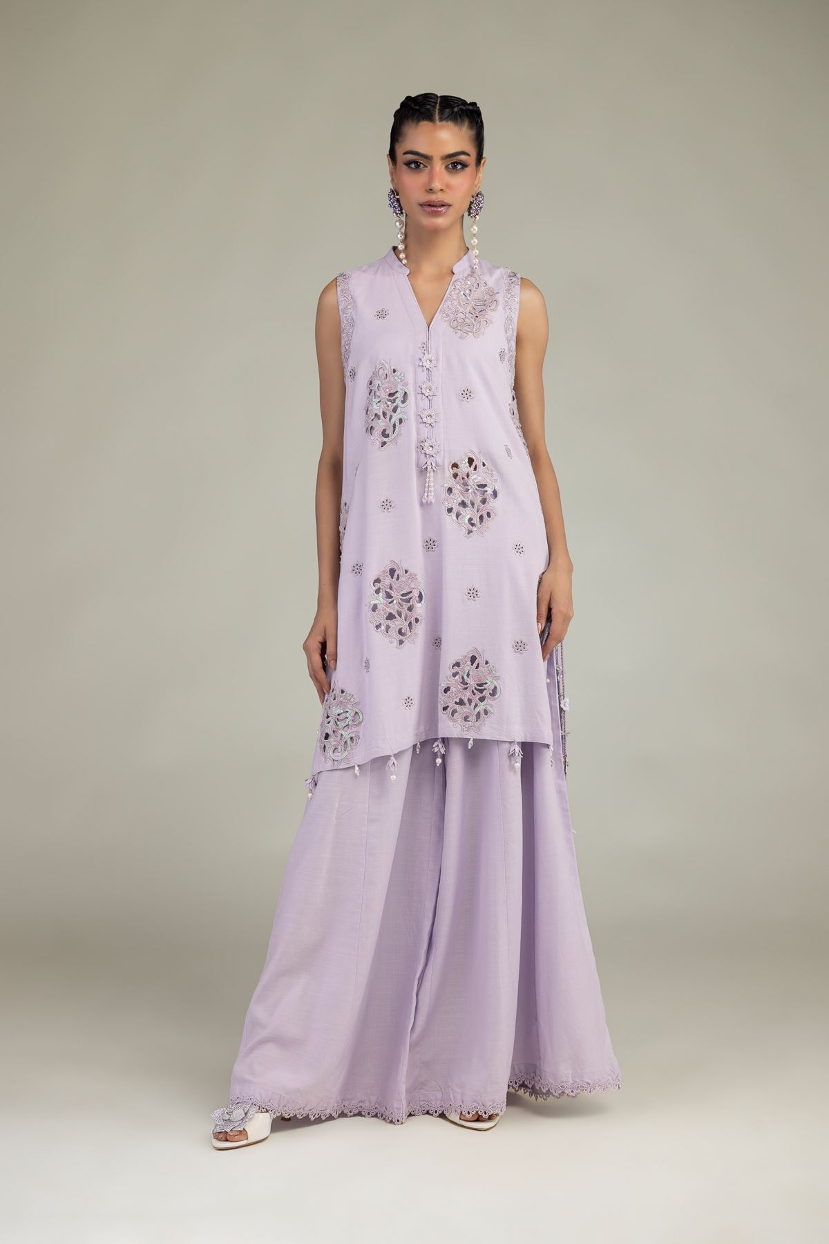 Raw Silk 3-Piece Co-ord Set - T-A11-26-118FI2-VG