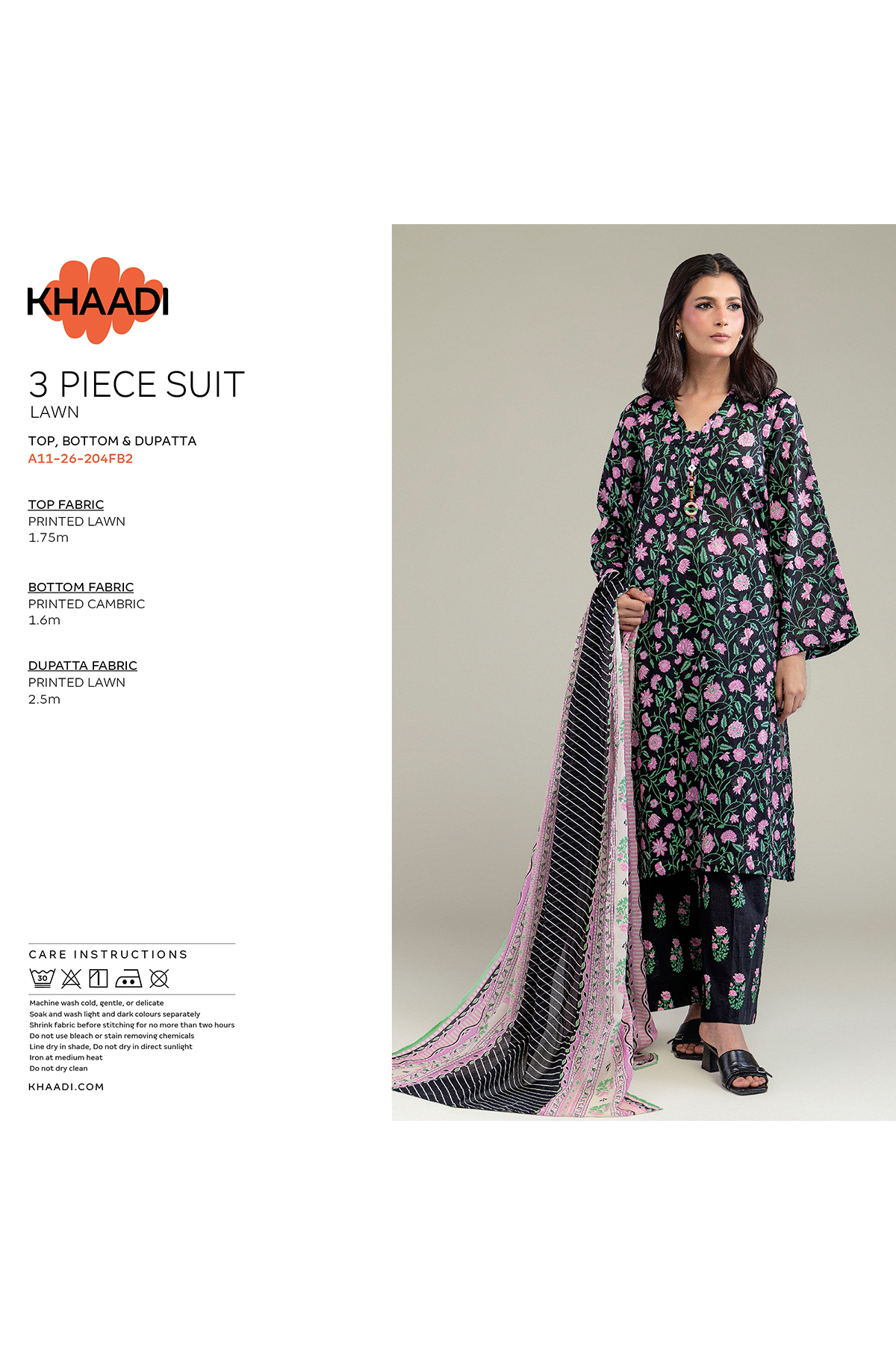 Printed Lawn Fabrics 3 Piece - T-A33-26-207FD1-VG