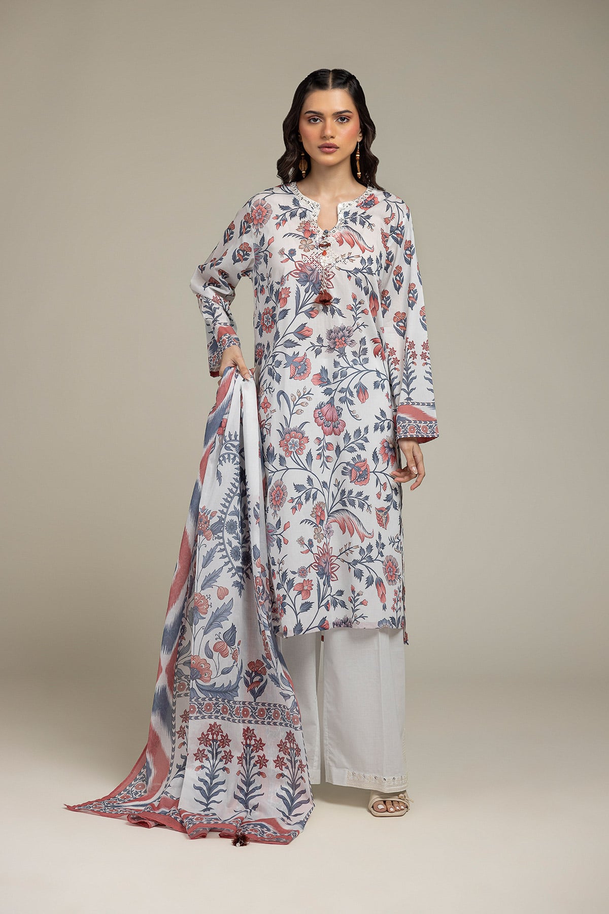 Embroidered Lawn Fabrics 3 Piece - T-A33-26-207FD1-VG