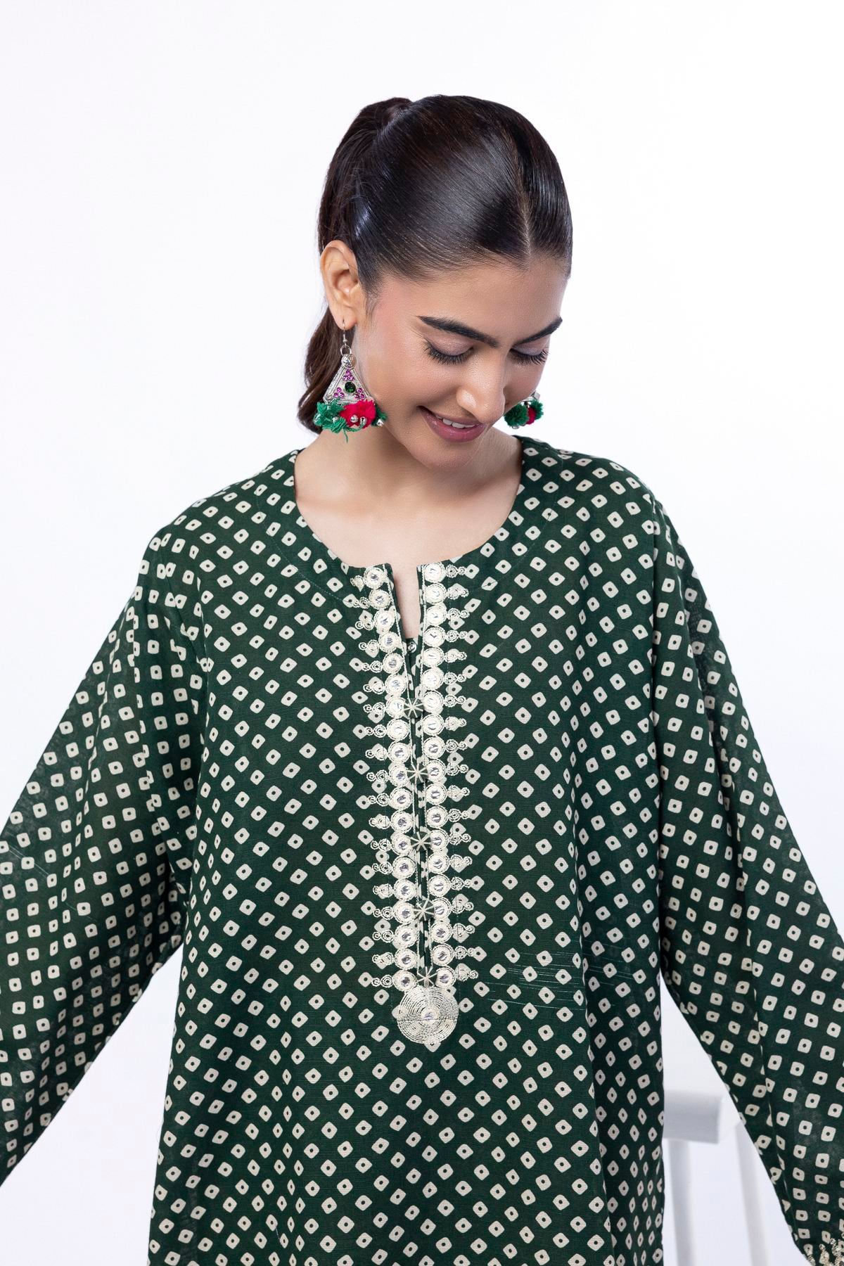 Embroidered Khaddar Tailored 2 Piece | Top and Bottom - LKN99AST-VG