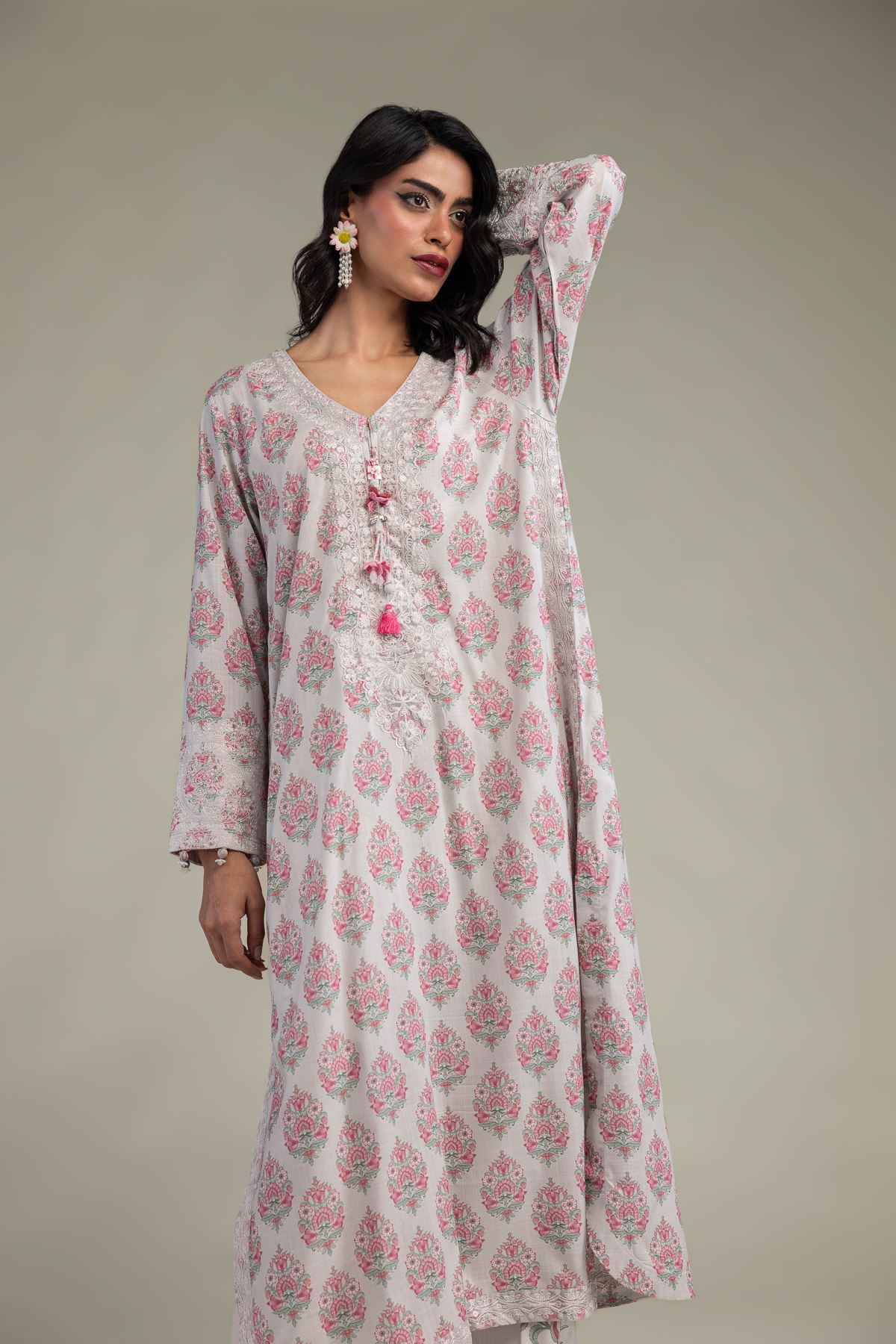 Embroidered Raw Silk Raw Silk Kurta - 1-26-301-B-I1-VG