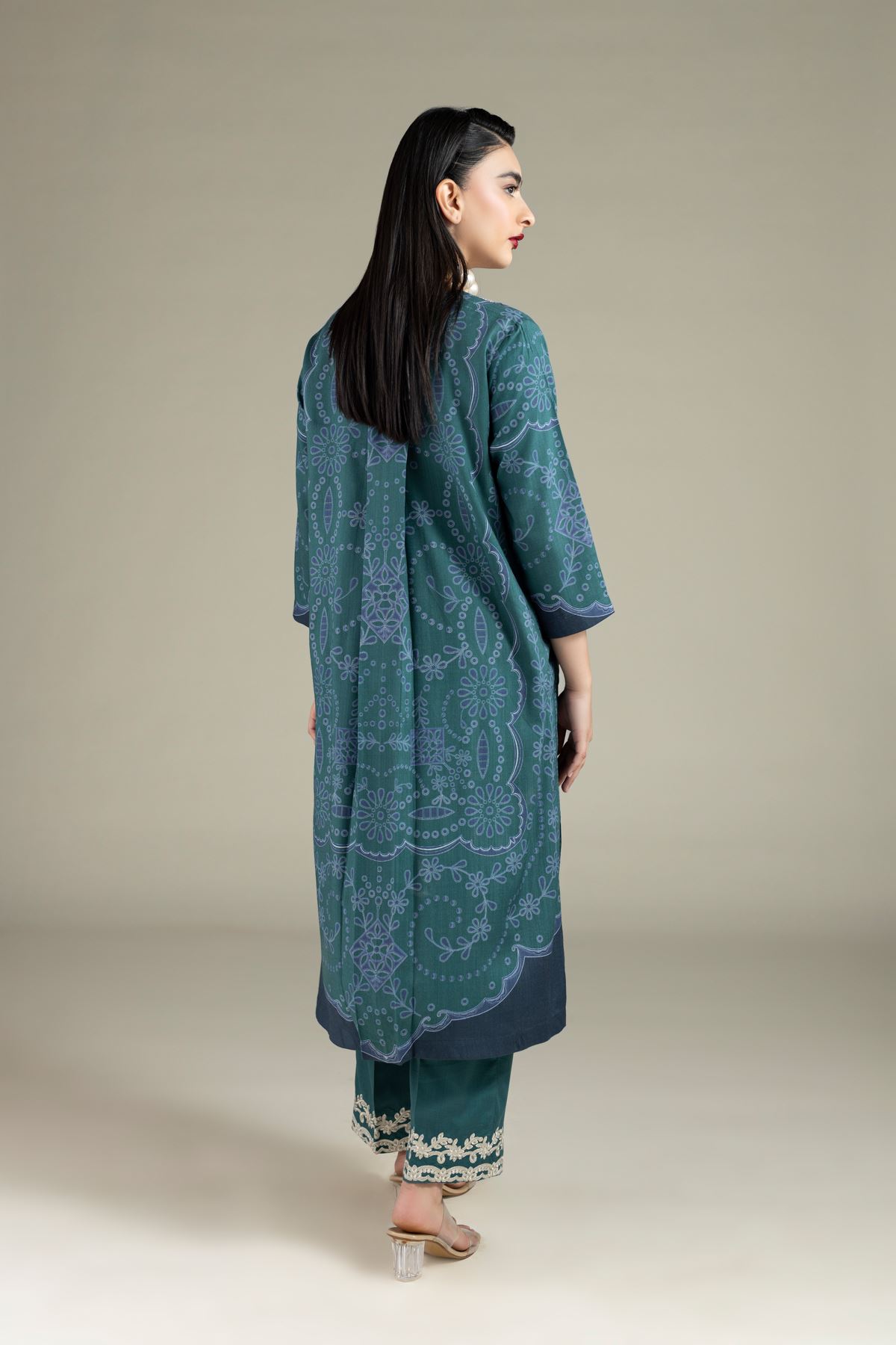 Embroidered Raw Silk Kurta - 25-10-10S6-03TA-VG