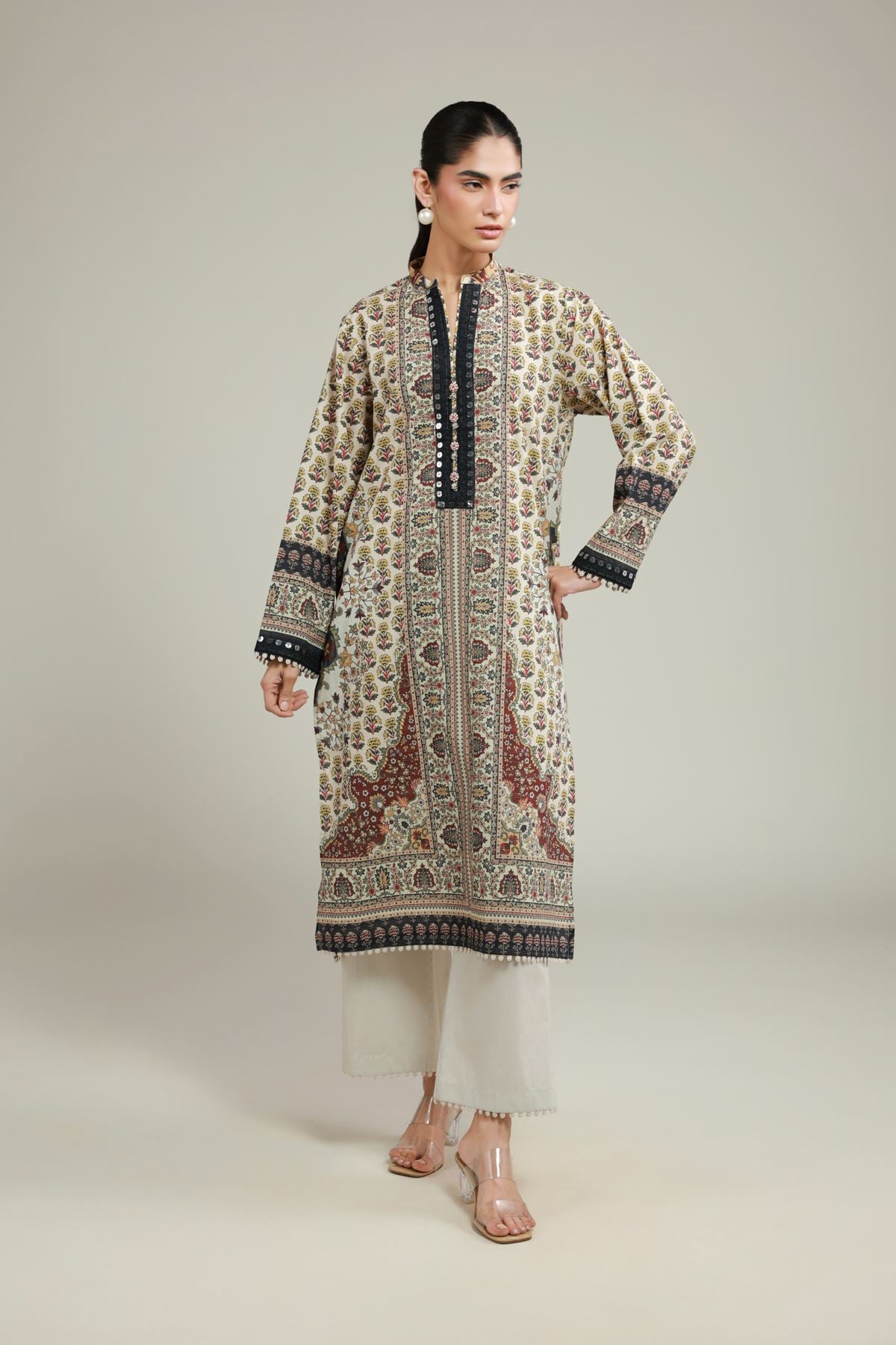 Embroidered Messuri Fabrics 2 Piece | Top and Bottom - A113-26-111EE1-VG