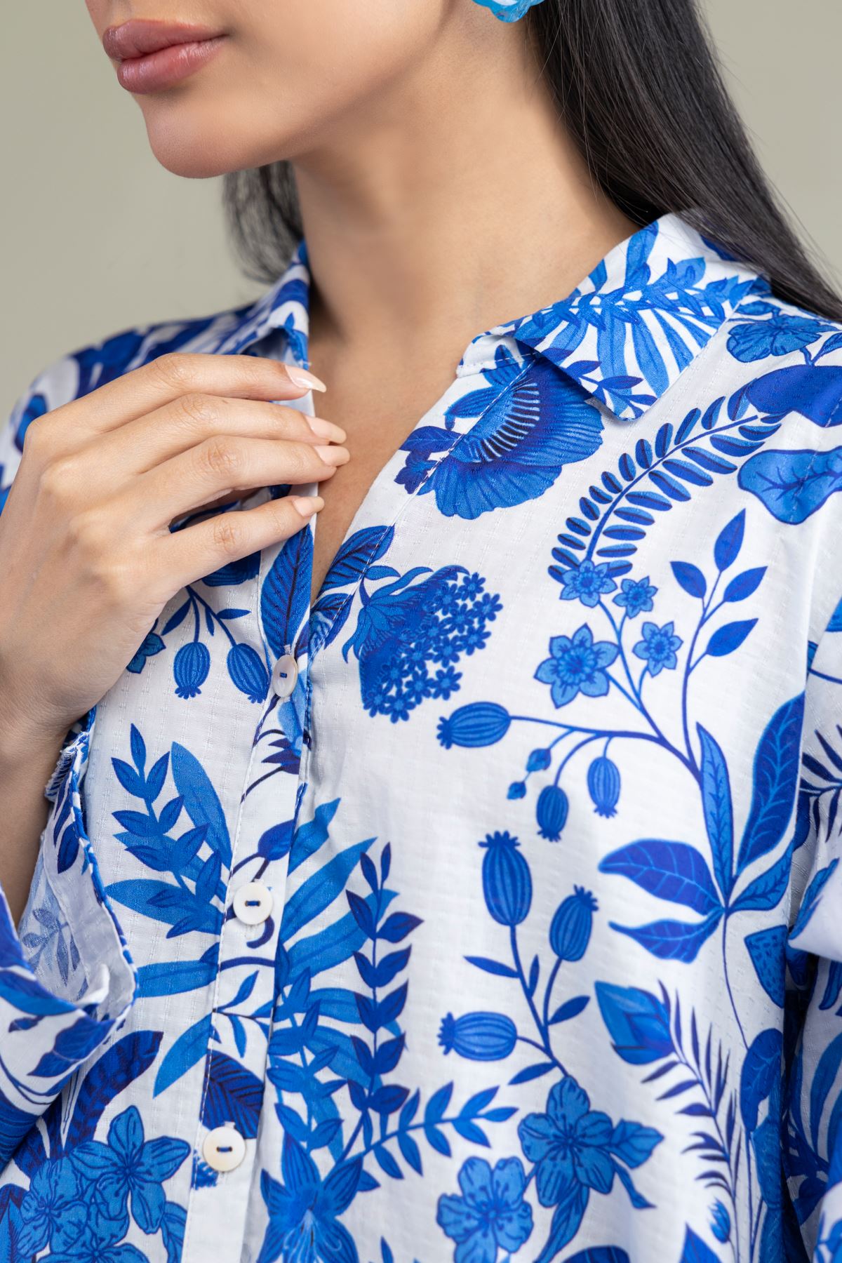 Printed Cotton Dobby Floral Short Kurta - 1-26-202-A-A1-VG