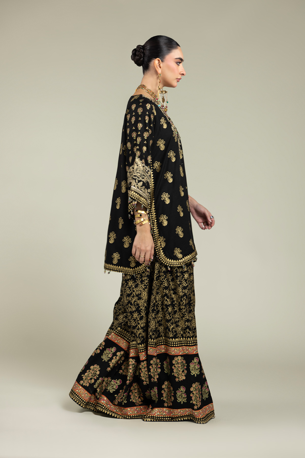 Embroidered Raw Silk 2-Piece Set - 8-26-303-A-C1-VG