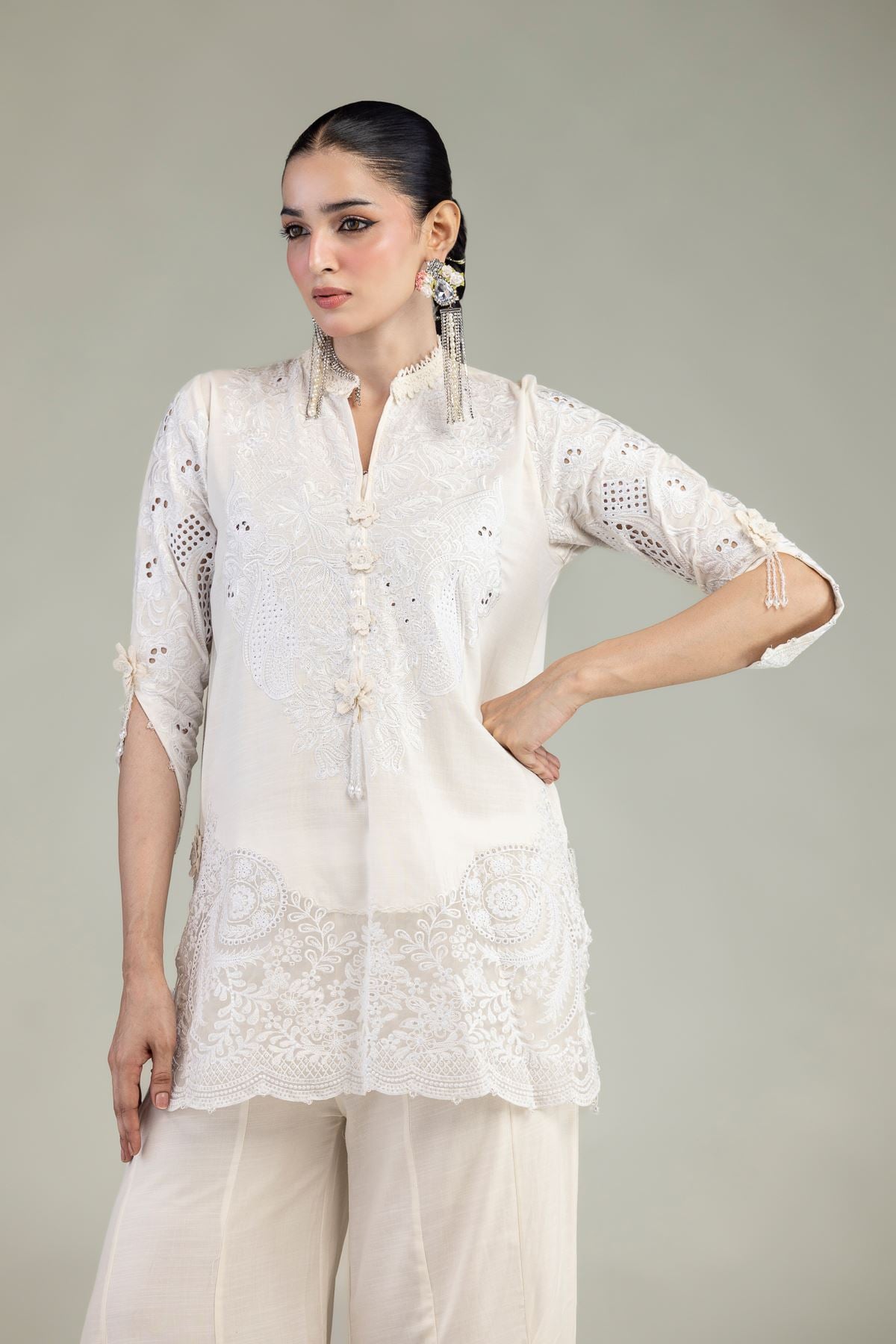 Raw Silk 2-Piece Co-ord Set - T-A11-26-118FI2-VG