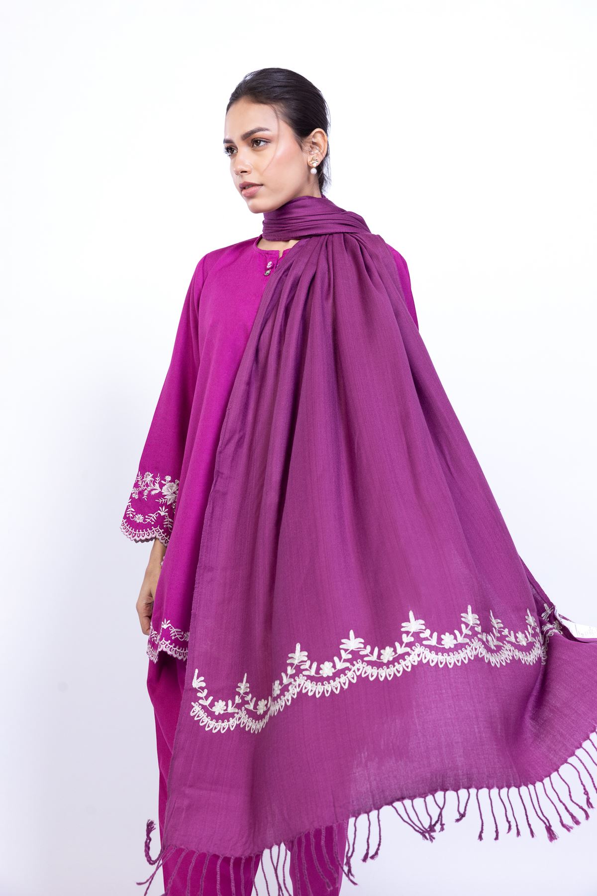 Dyed Acrylic Shawl - 25-09-11E13-07TA-VG