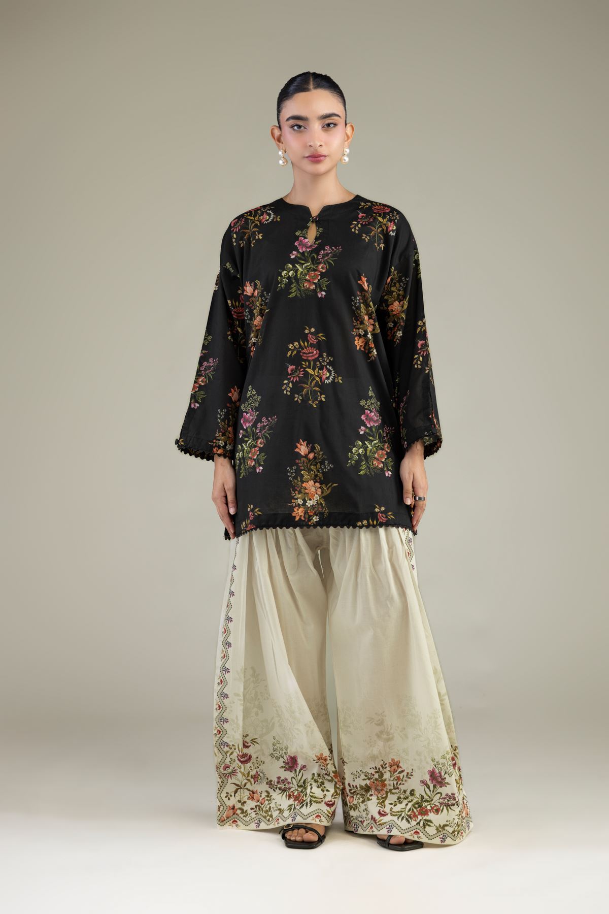 Printed Cambric Floral Cambric Shalwar - 1-26-316-A-D1-VG