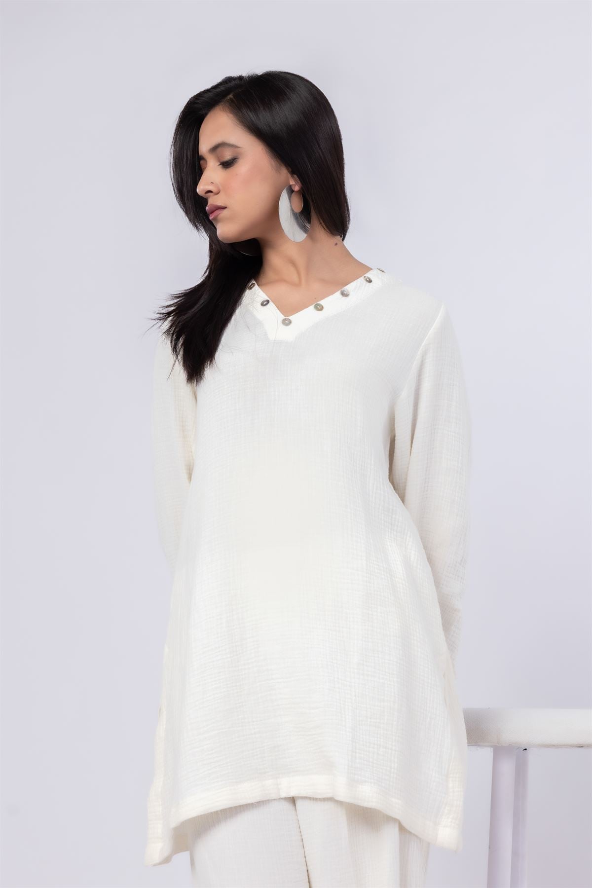 Dyed Cheese Cloth Kurta - 25-10-11E12-03TB-VG