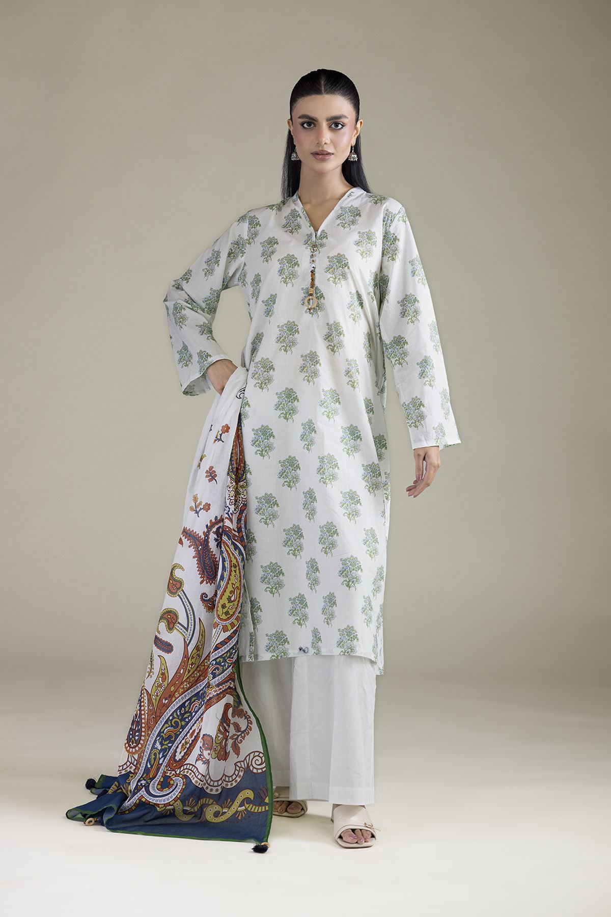 Printed Lawn Lawn Tailored 3-Piece - 1-26-229-B-F1-VG