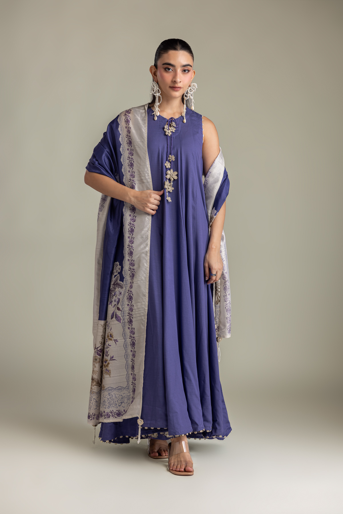 Printed Mesuri Floral Mesuri Dupatta - 2-26-202-A-D-VG