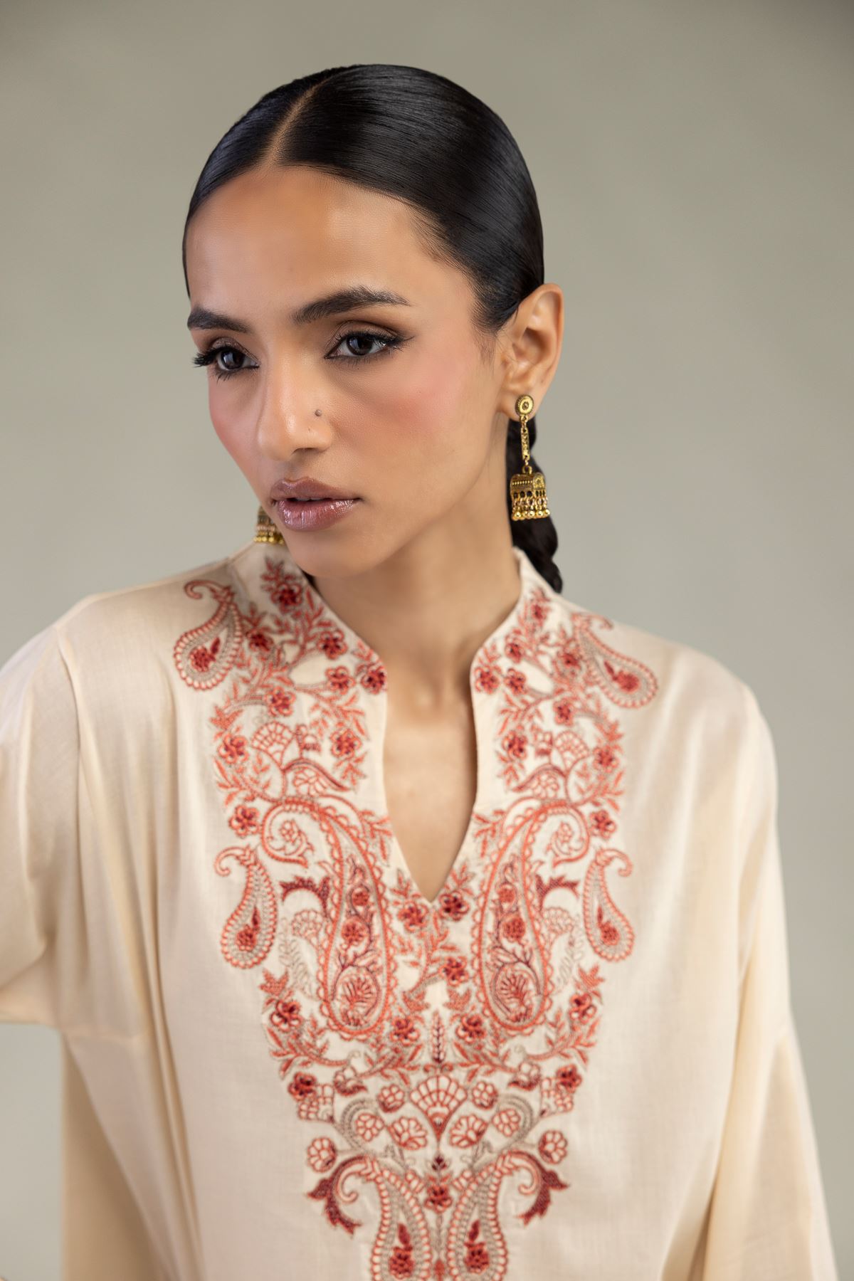 Embroidered Cambric Long Cambric Kurta - 1-26-226-A-I1-VG