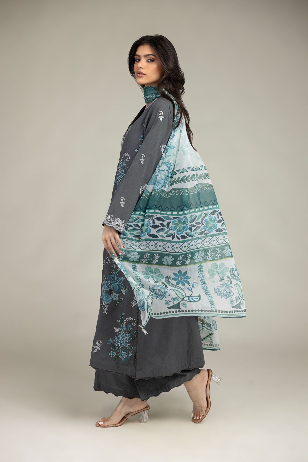 Embroidered Cambric Cambric Tailored 3-Piece - 1-26-102-A-F-VG