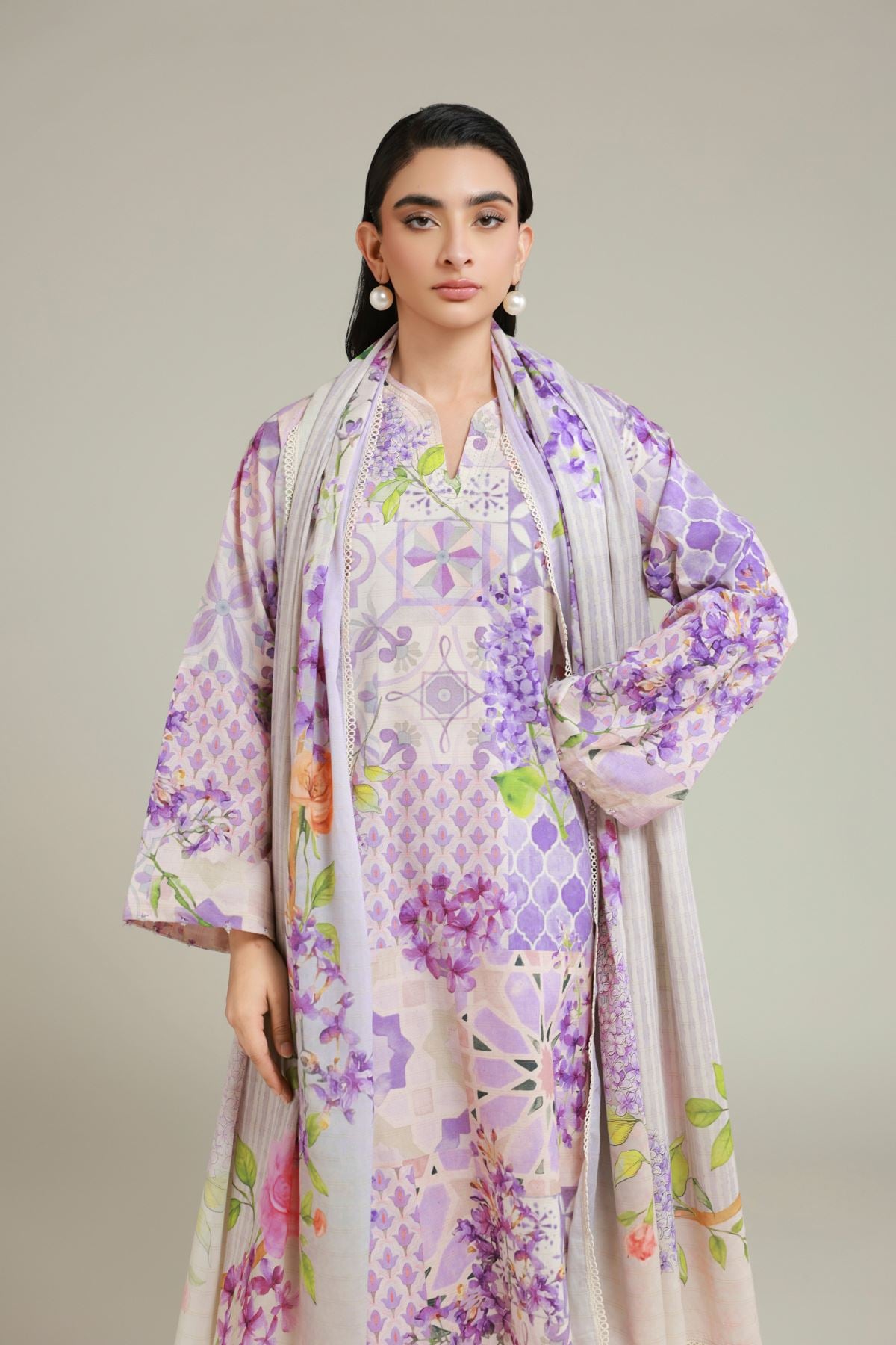 Printed Messuri Fabrics 3 Piece - T-A113-26-110EB1-VG