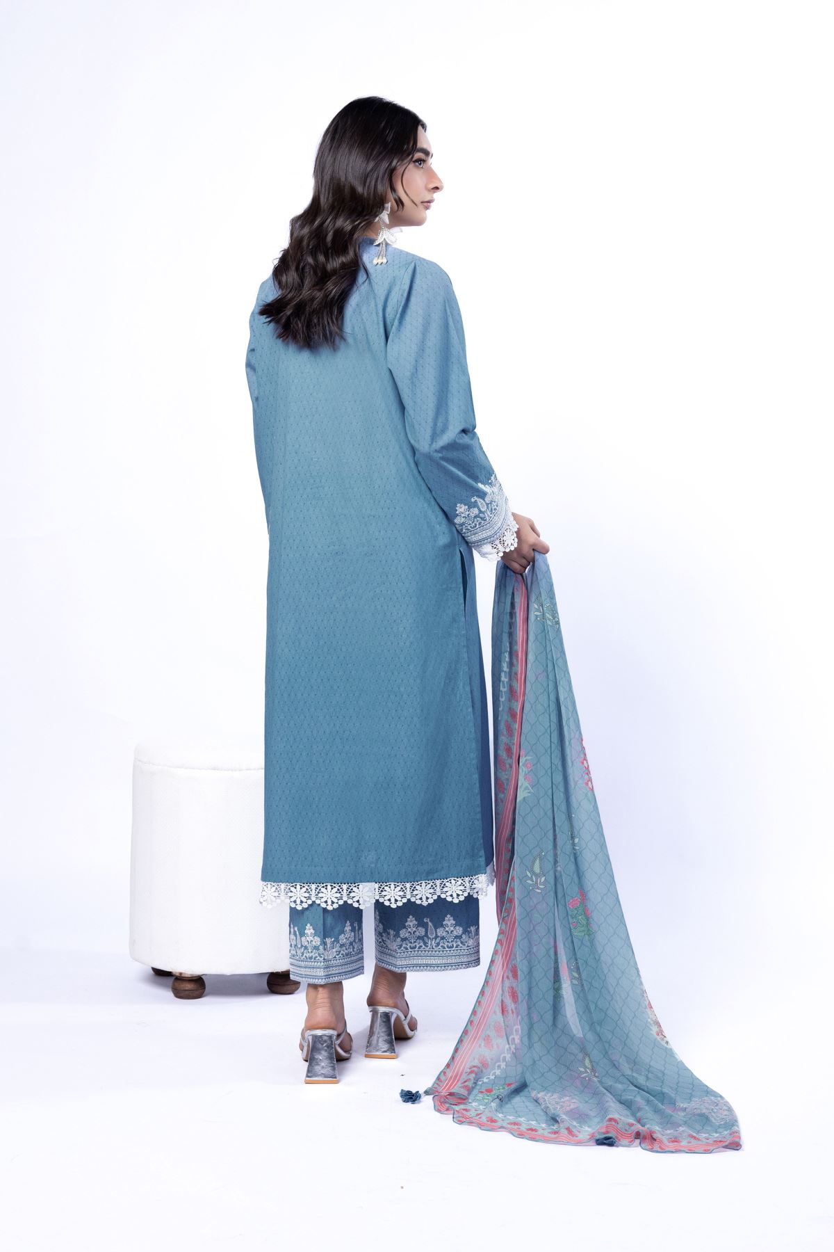 Embroidered Cotton Dobby Tailored 3 Piece - T-A33-26-105FF-VG