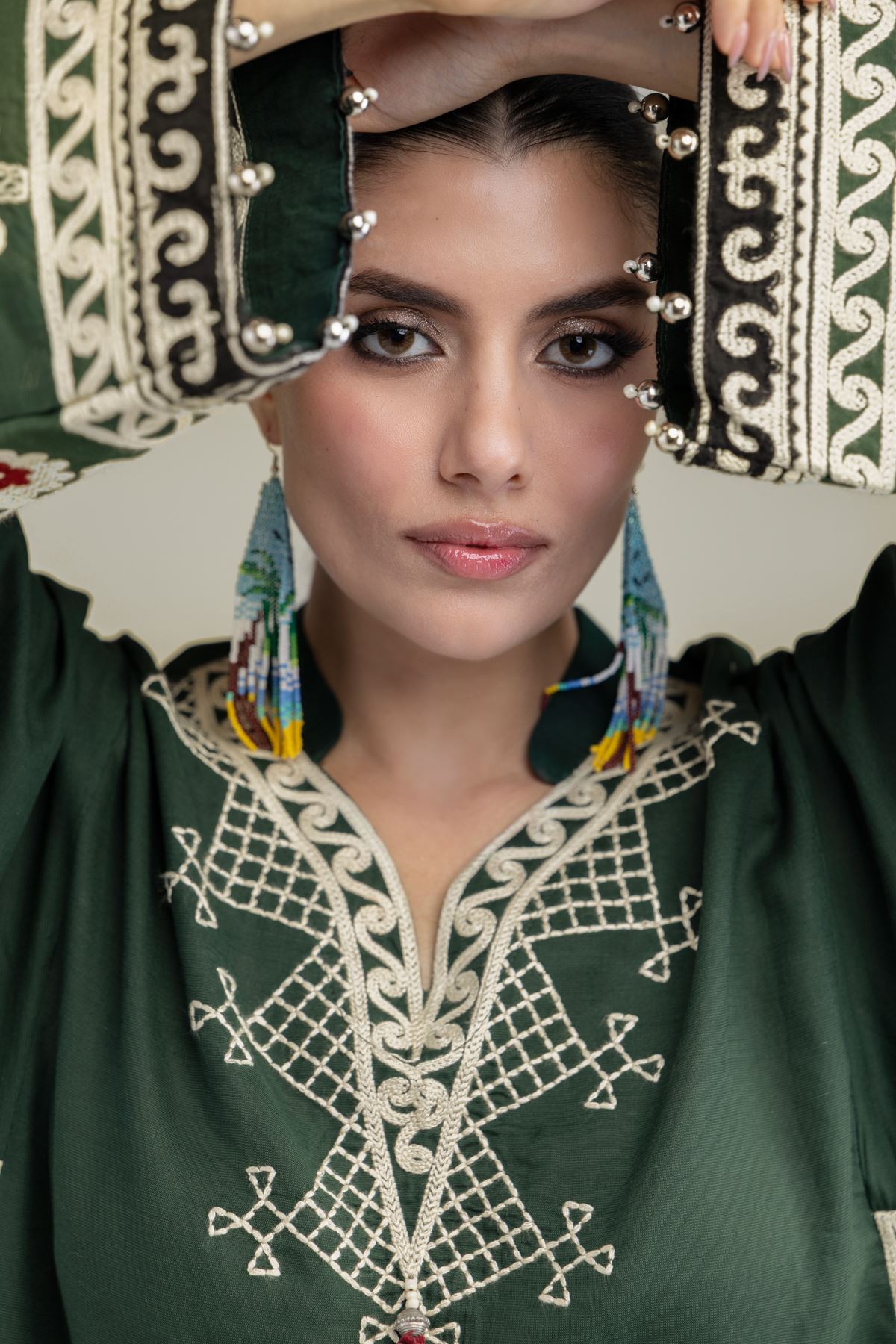 Embroidered Raw Silk Short Silk Kurta - 1-26-238-A-J1-VG