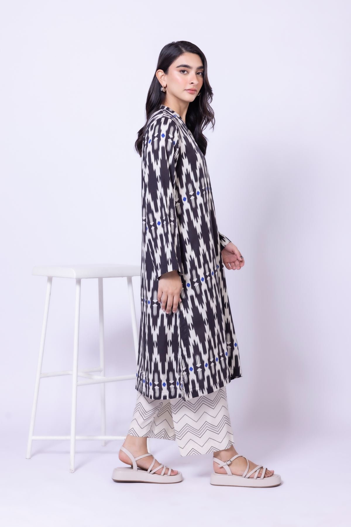Printed Viscose Silk Pants - 25-09-10E1-03TA-VG