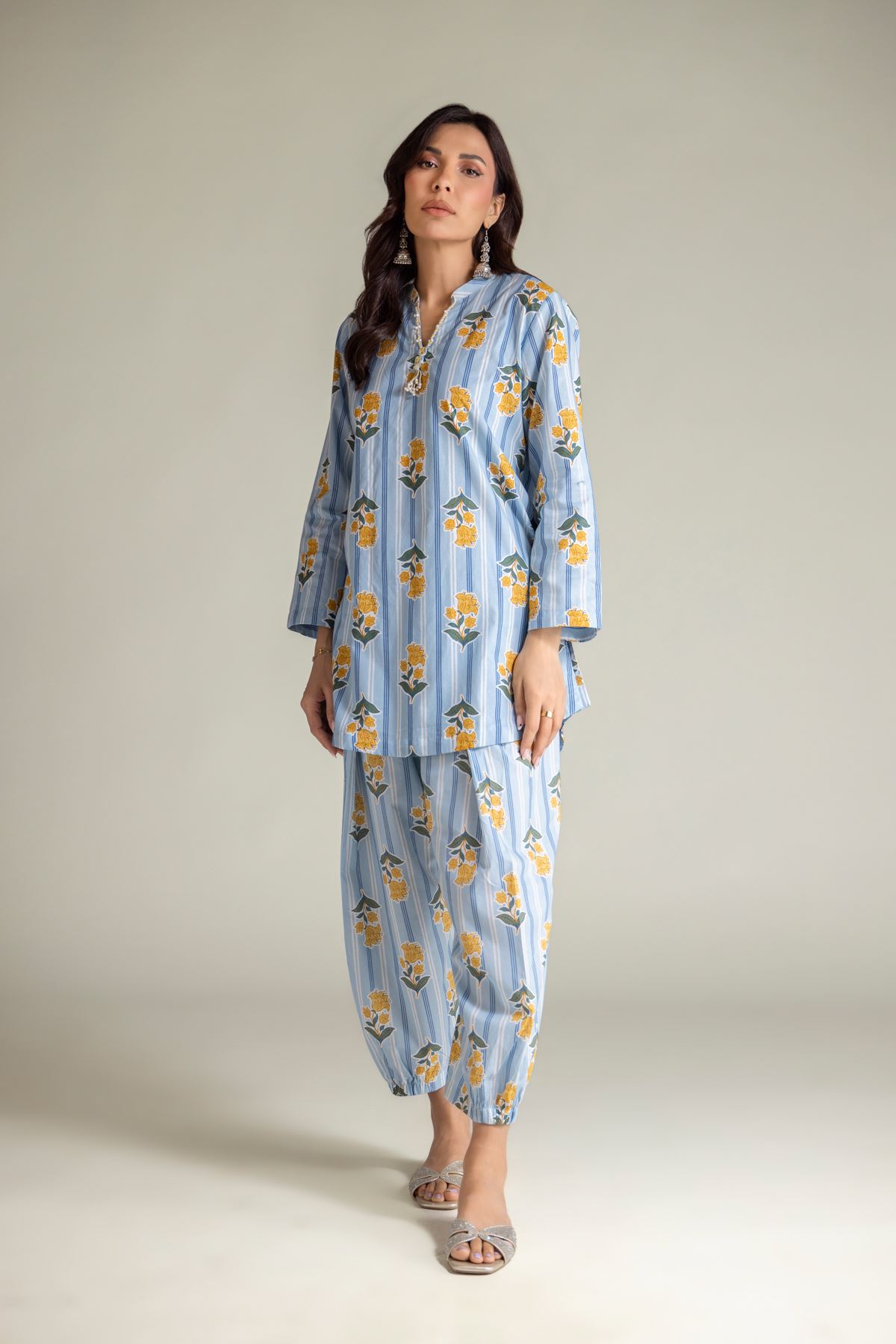 Embroidered Cambric Light Blue Shalwar - 1-26-139-A-G-VG
