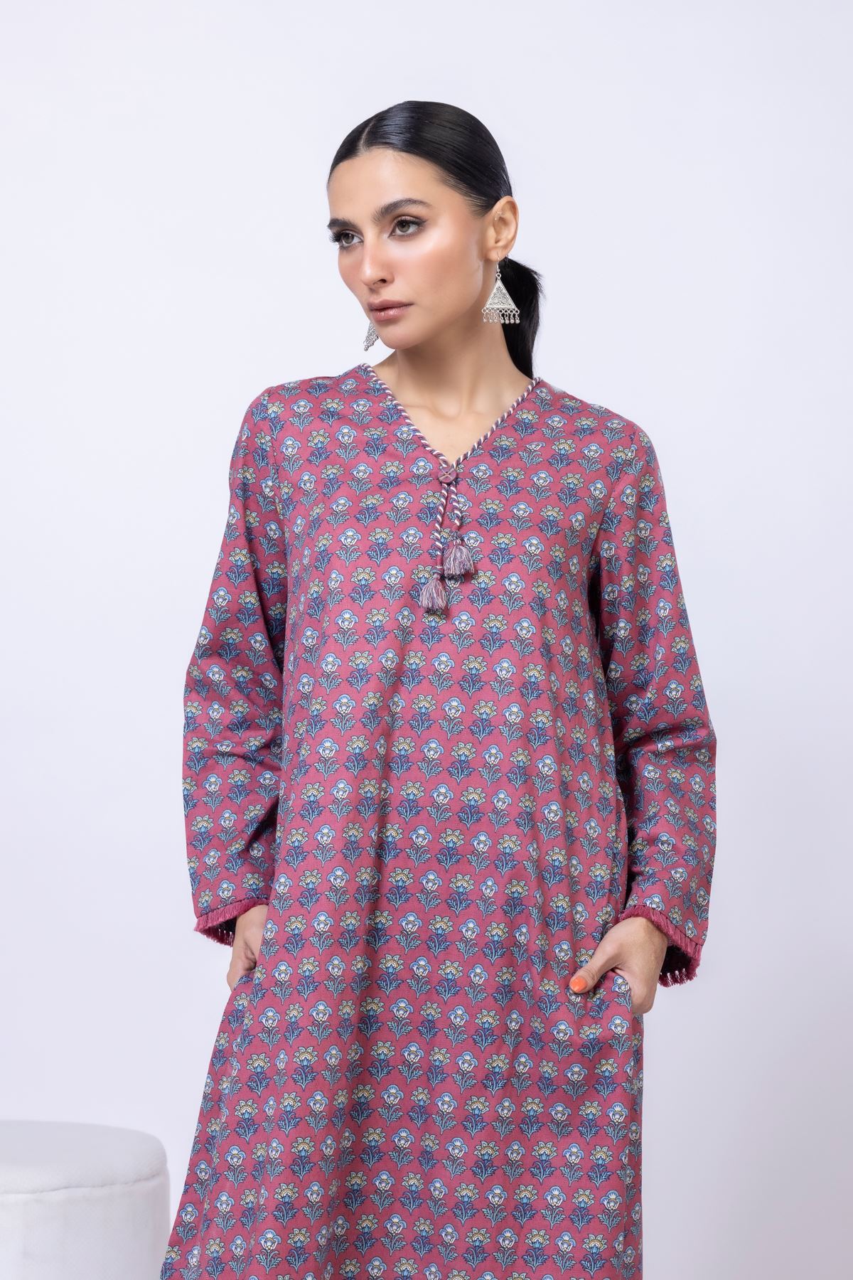 Printed Cotton Dobby Kurta - 25-07-7E7-09TA-VG