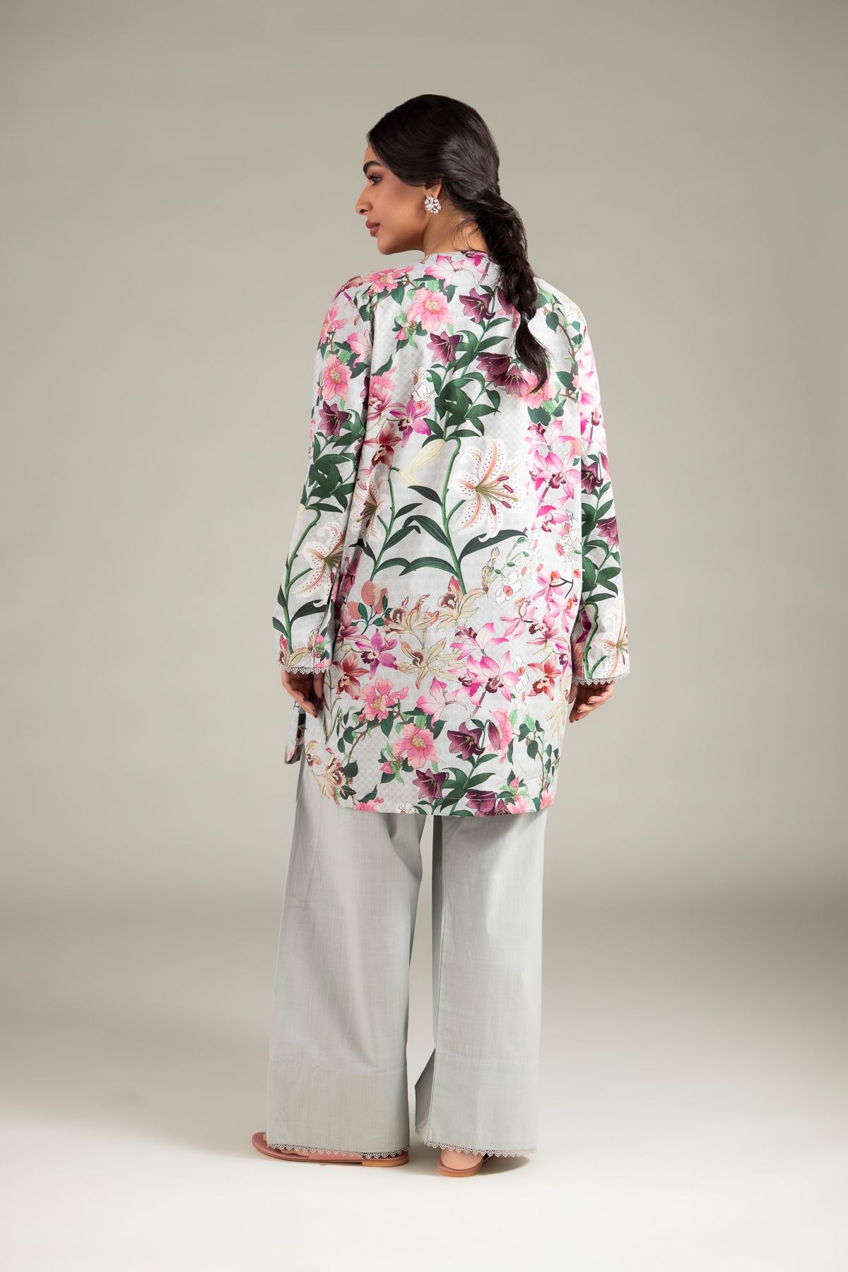 Embroidered Textured Cotton Kurta - 26-01-3E9-06TA-VG