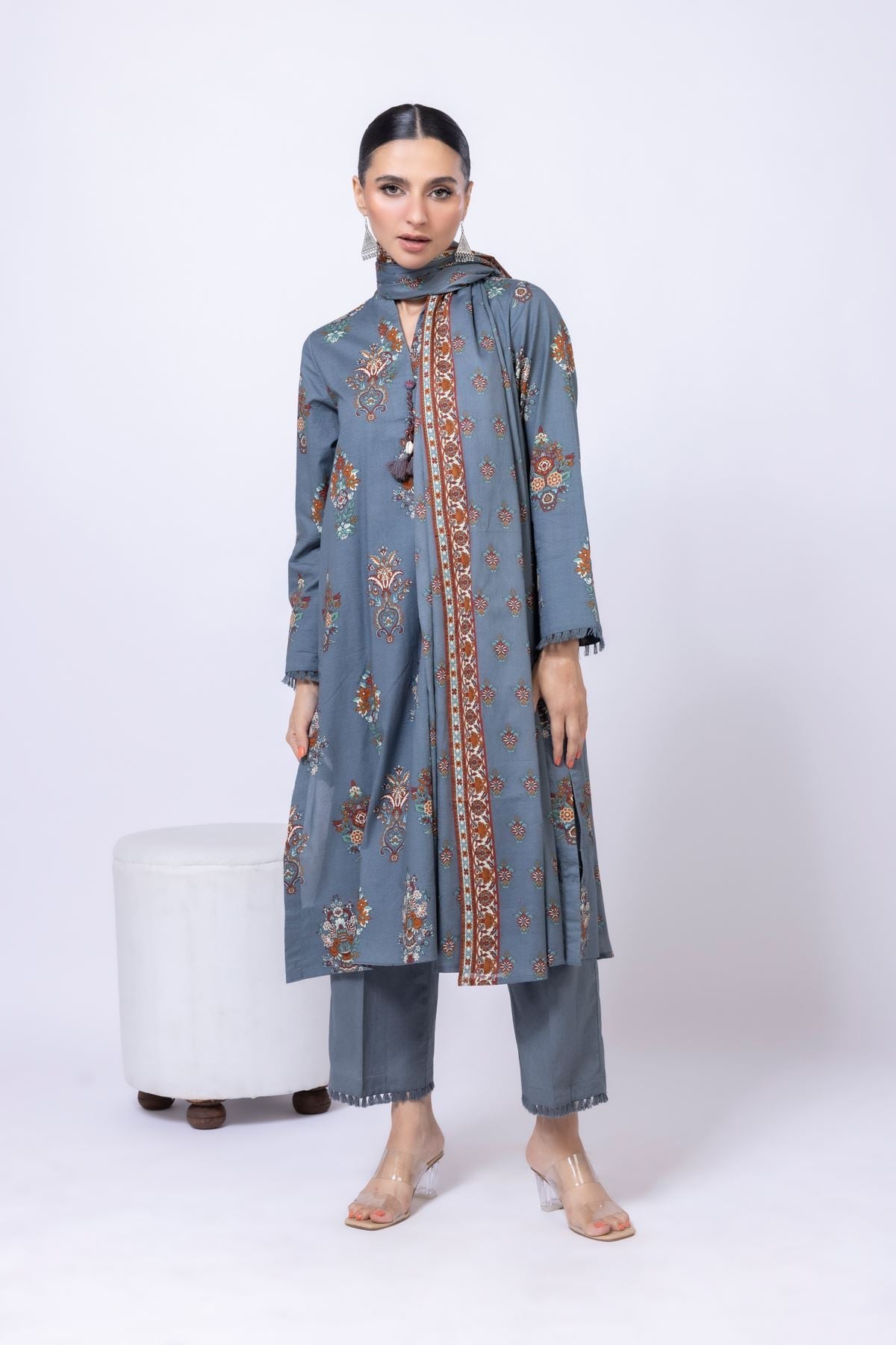 Printed Lawn Dupatta - 25-04E43-07BB-VG