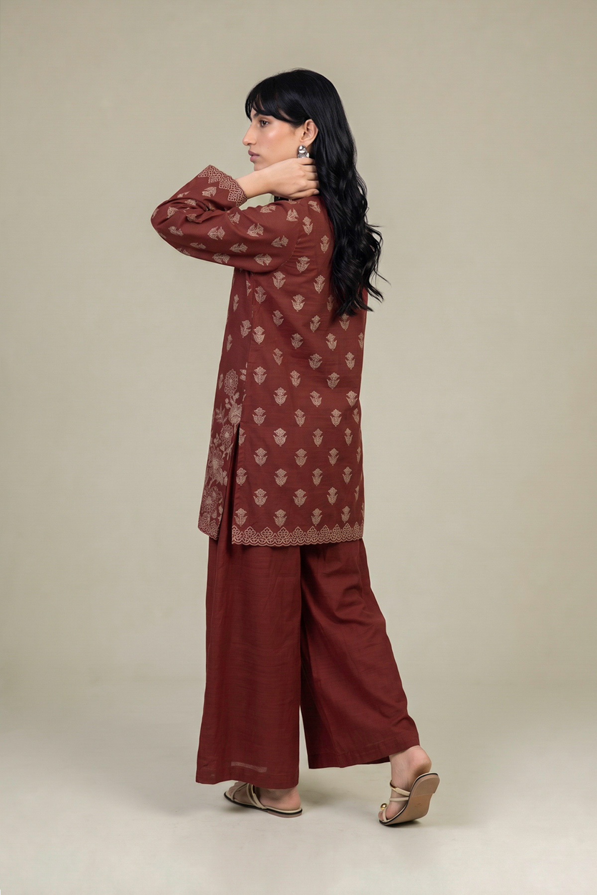 Printed Light Khaddar Floral Printed Kurta - 2-26-403-A-E1-VG