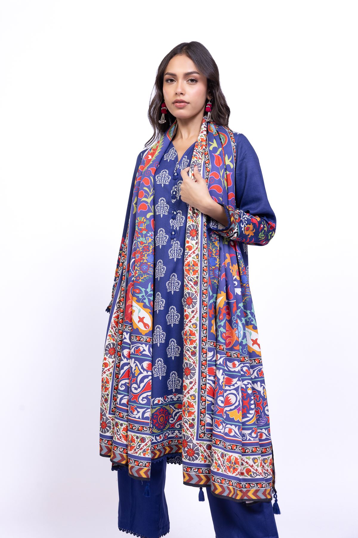 Printed Marina Dupatta - 1-26-140-B-E-VG