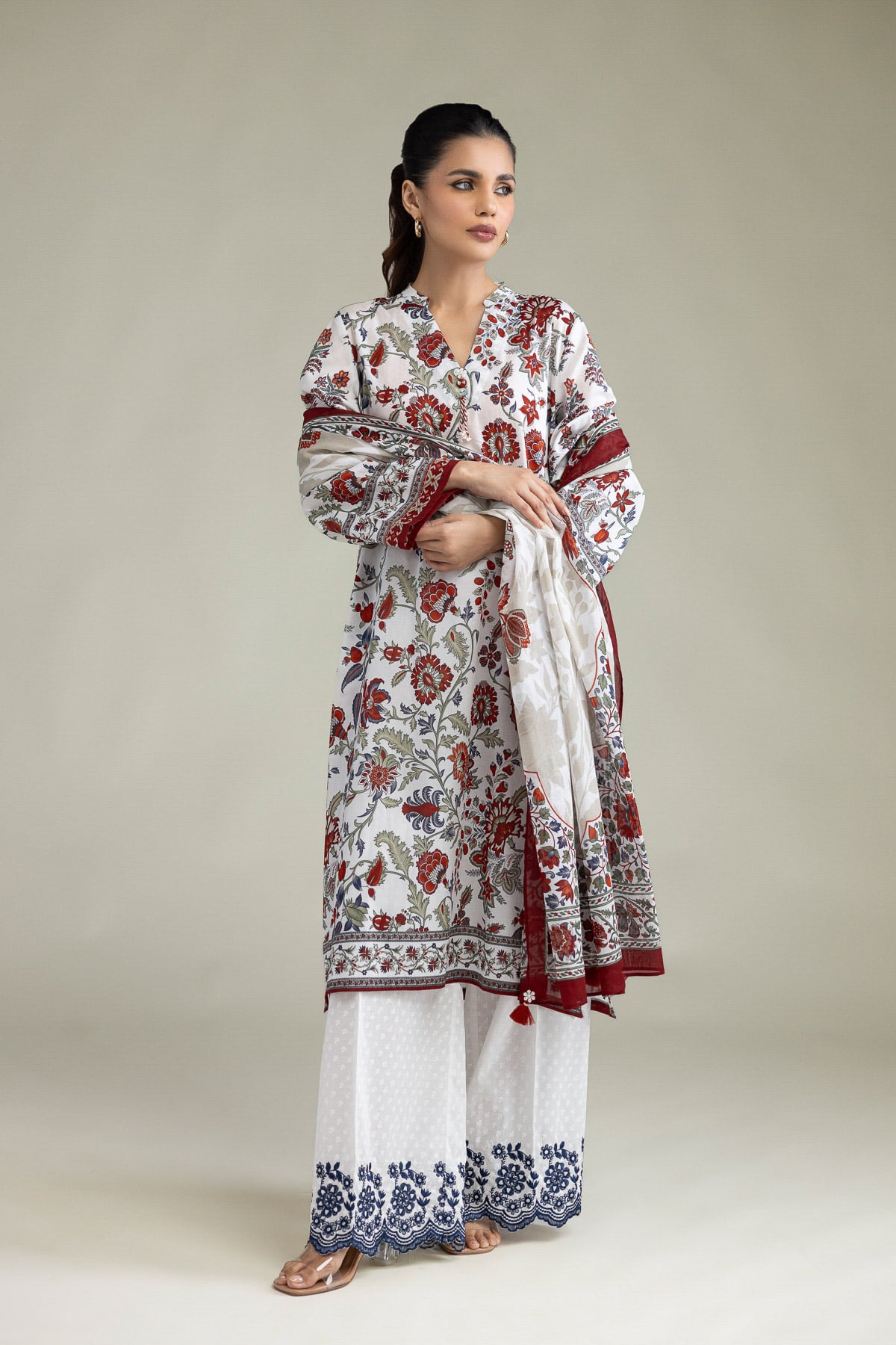 Embroidered Lawn Fabrics 3 Piece - 1-26-102-A-F-VG