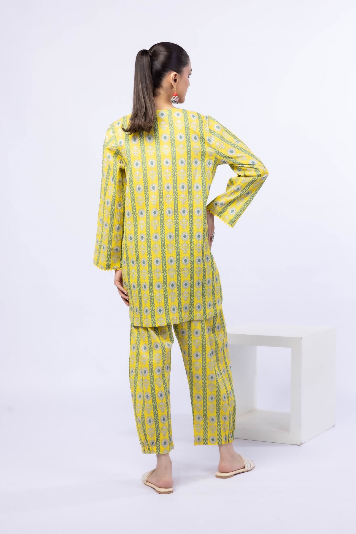 Printed Ripple Crinkle Kurta - 25-W02iB-02TA-VG
