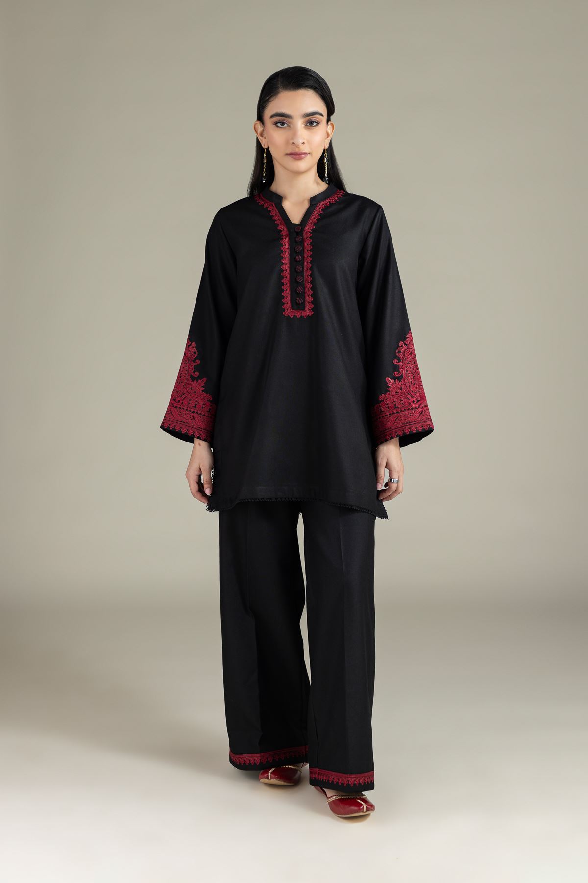 Embroidered Heavy Blended Viscose Kurta - 25-08-12E8-04TA-VG