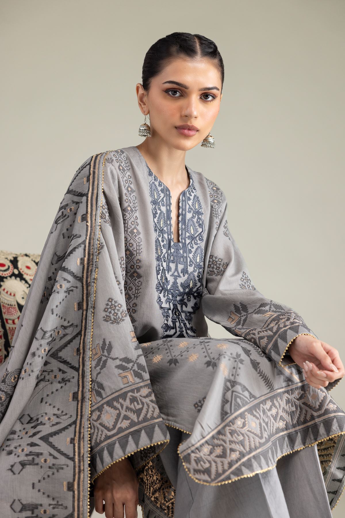 Embroidered Jacquard Tailored 3-piece Jacquard - 1-26-102-A-F-VG