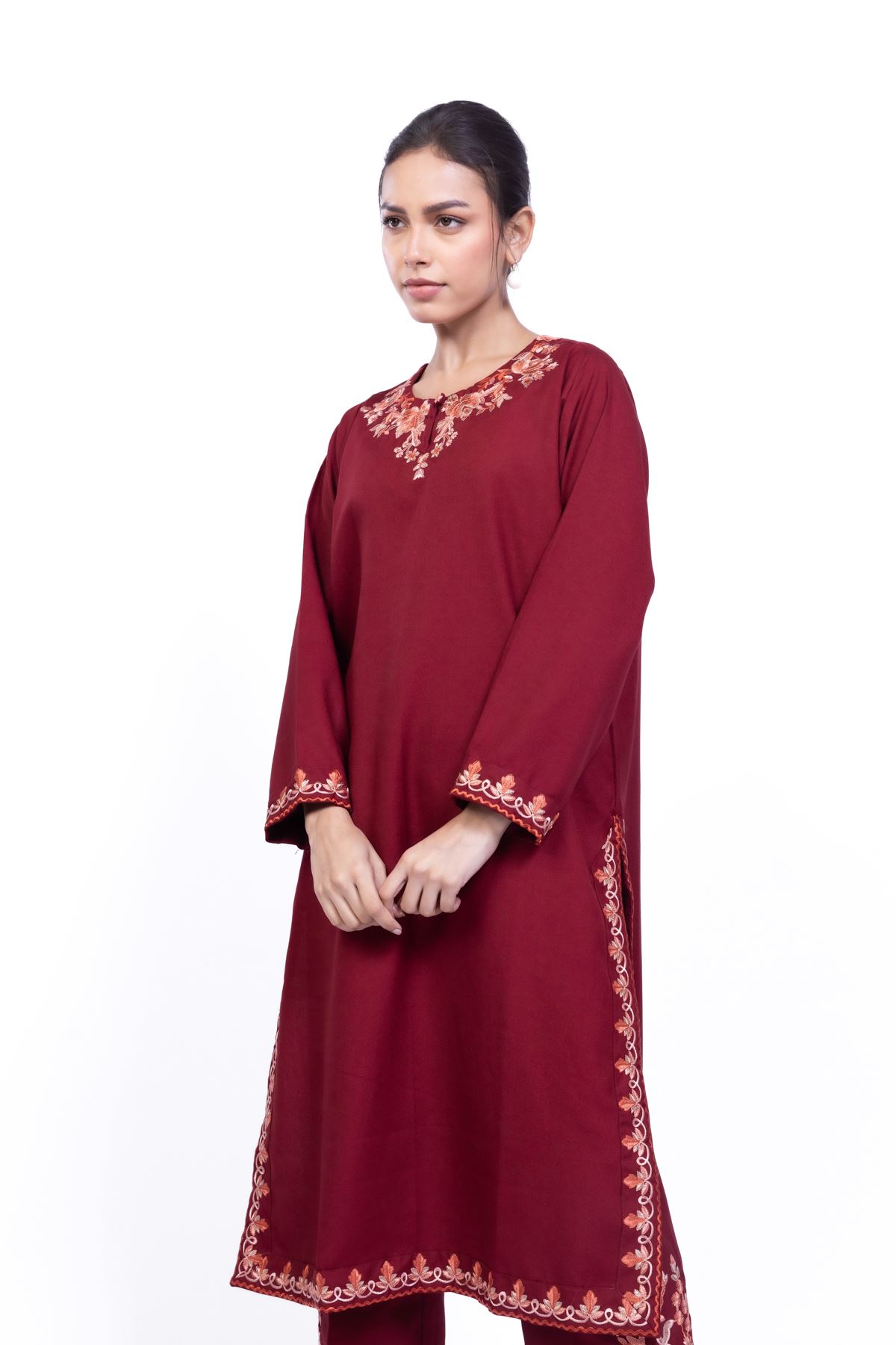 Embroidered Heavy Blended Viscose Kurta - 25-09-12E2-01TA-VG