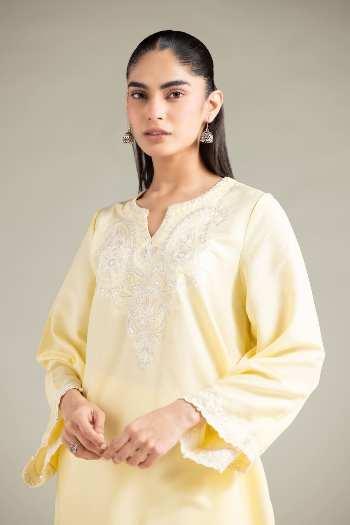Embroidered Blended Cambric Kurta - 1-26-104-A-A-VG