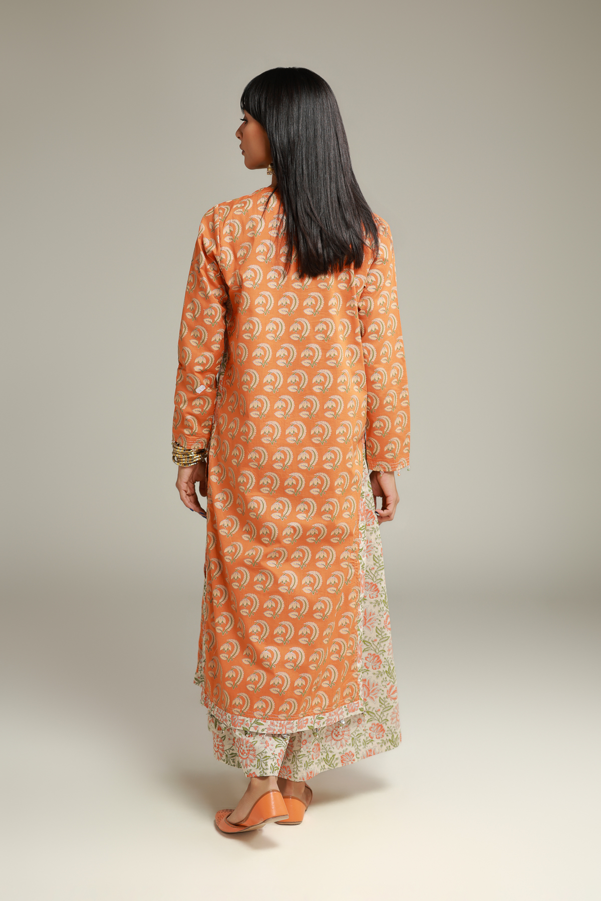Printed Cambric Floral Tassel Kurta - T-A33-26-103FF2-VG