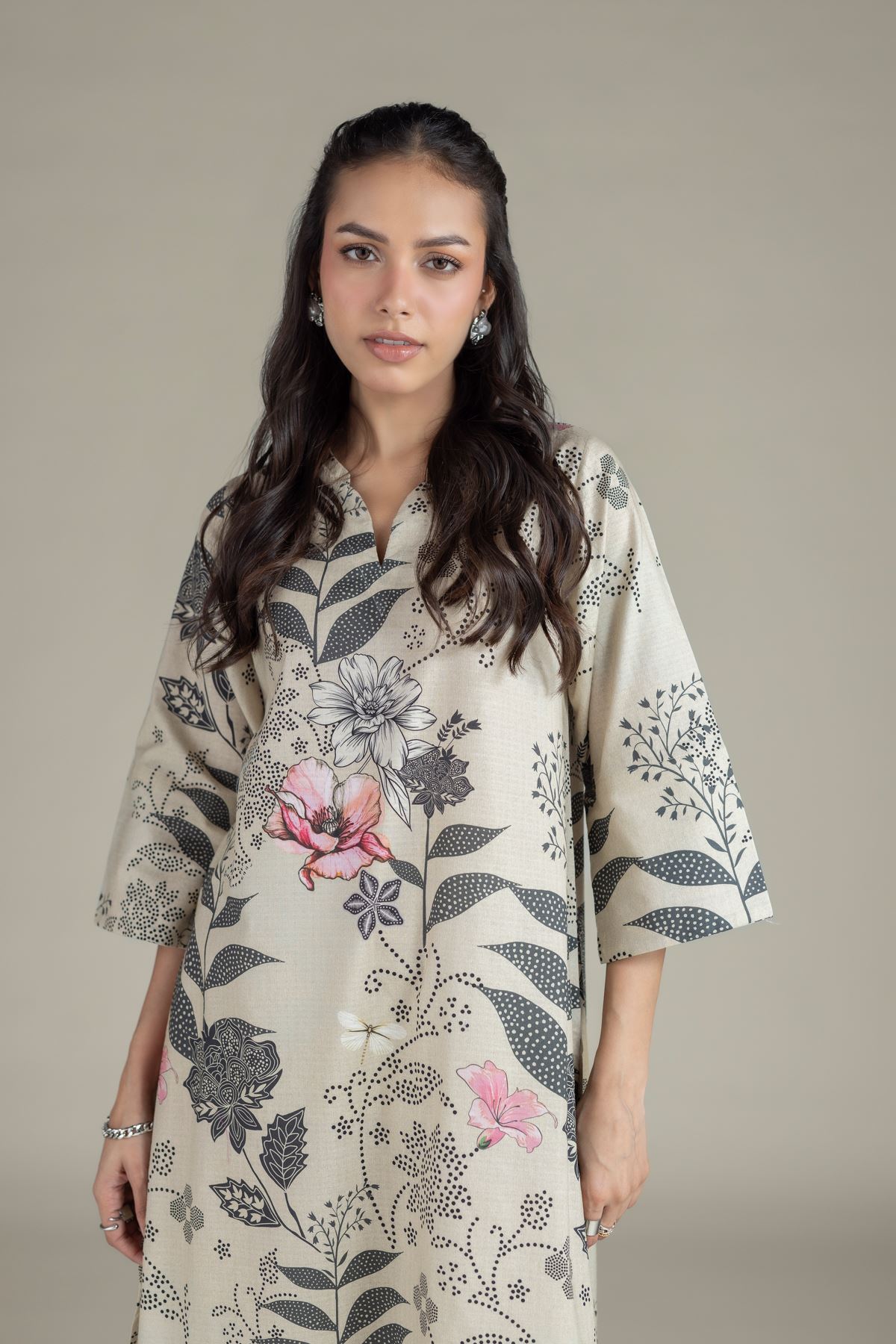 Printed Cotton Dobby Kurta - 25-00-X2-08TB-VG