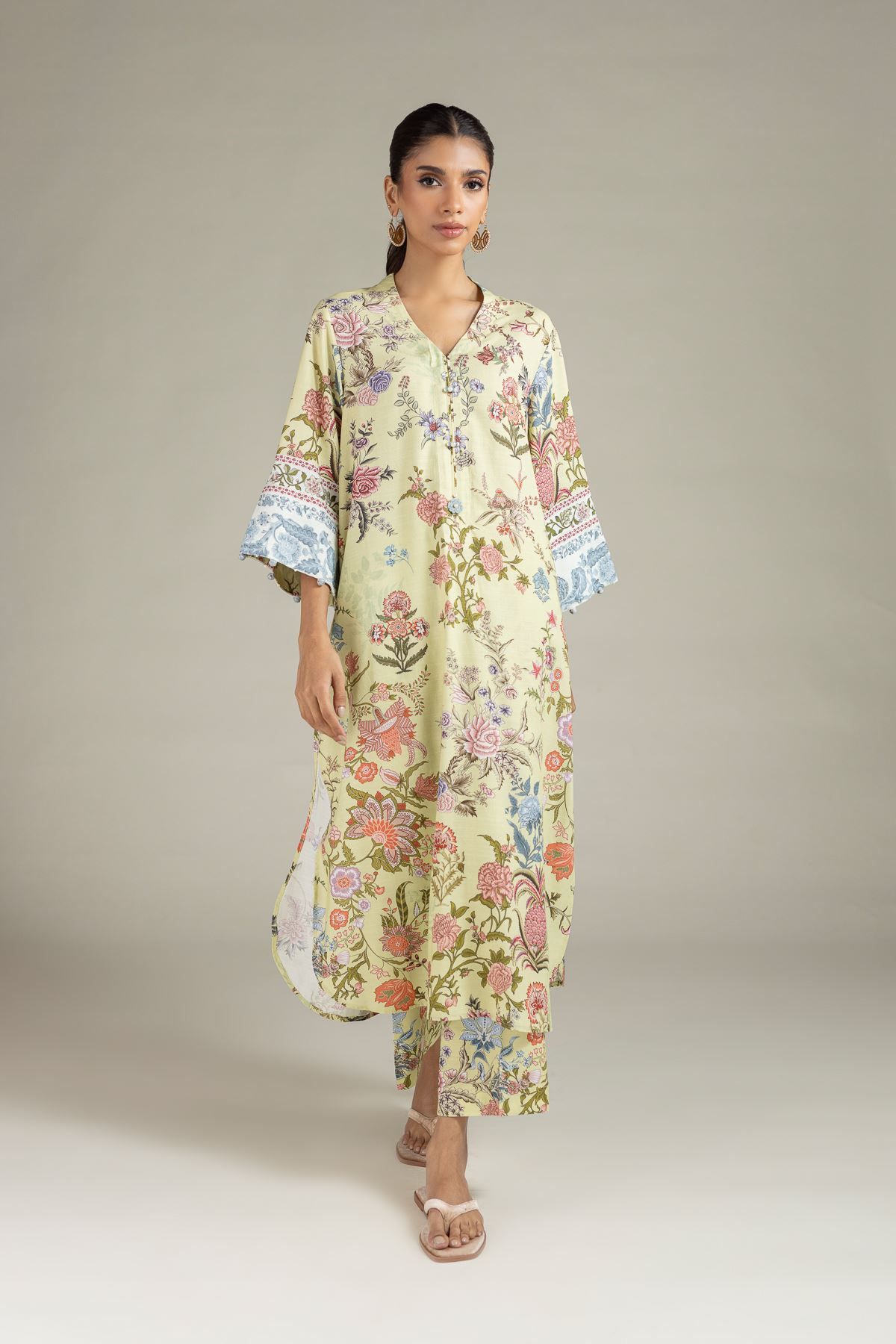 Printed Raw Silk Pants - 25-04EX19-08TA-VG
