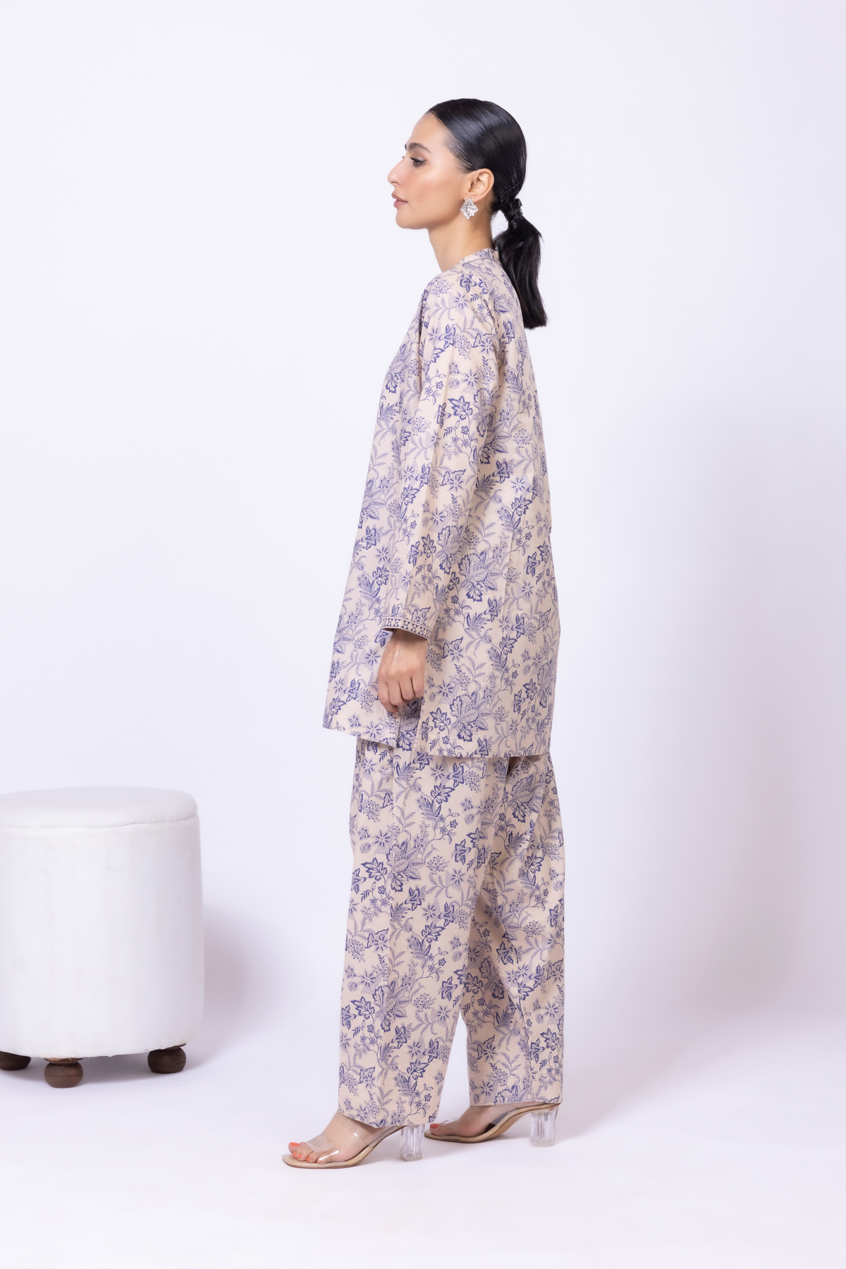 Printed Cambric Shalwar - 25-04E43-01TB-VG