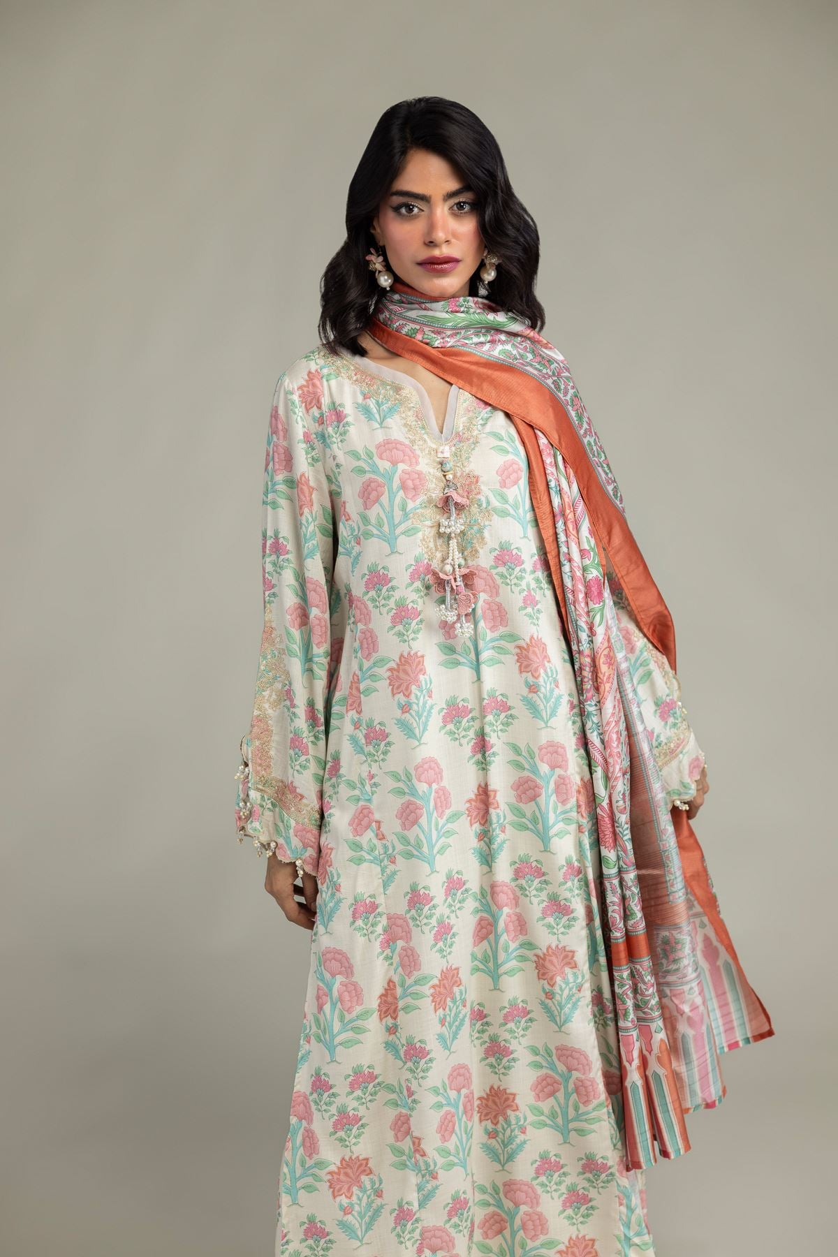 Embroidered Raw Silk Raw Silk Kurta - 1-26-301-B-I1-VG