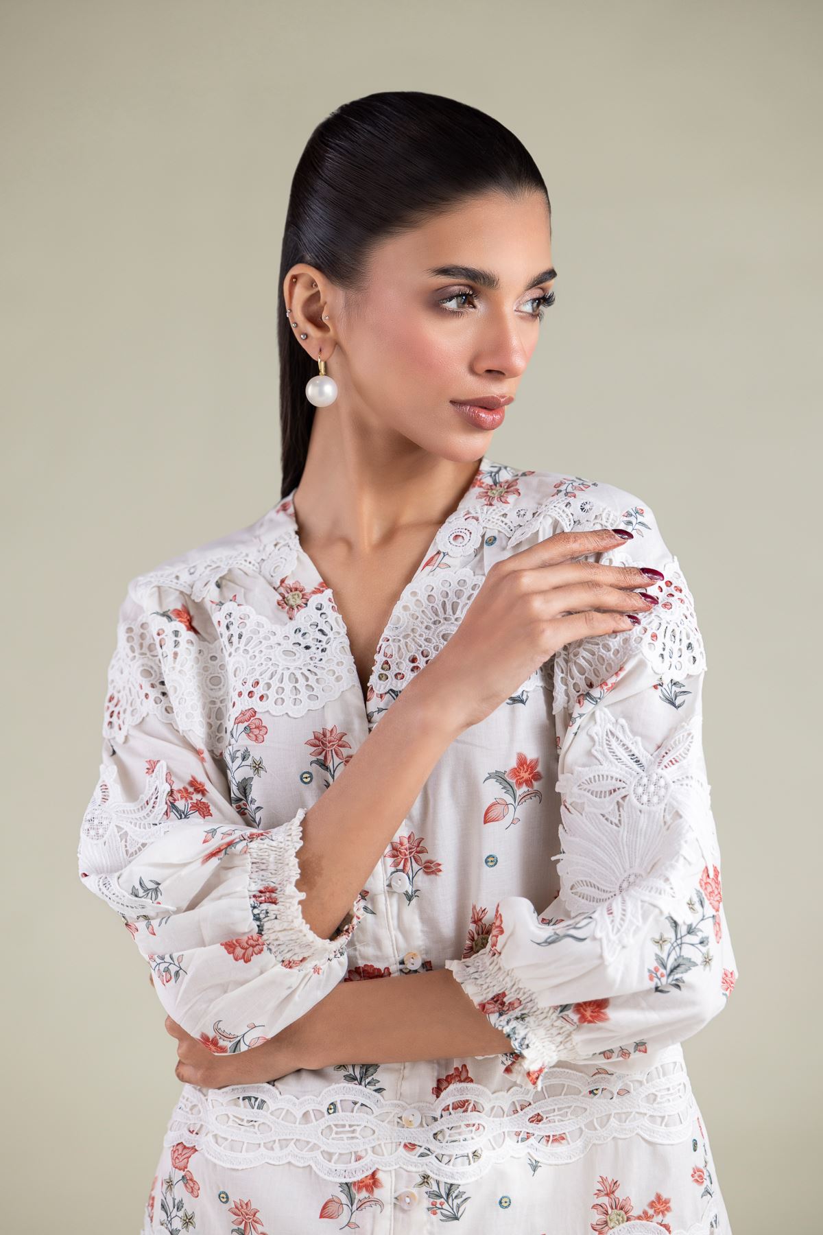 Embroidered Cambric Blouse - 6-26-105-A-D-VG