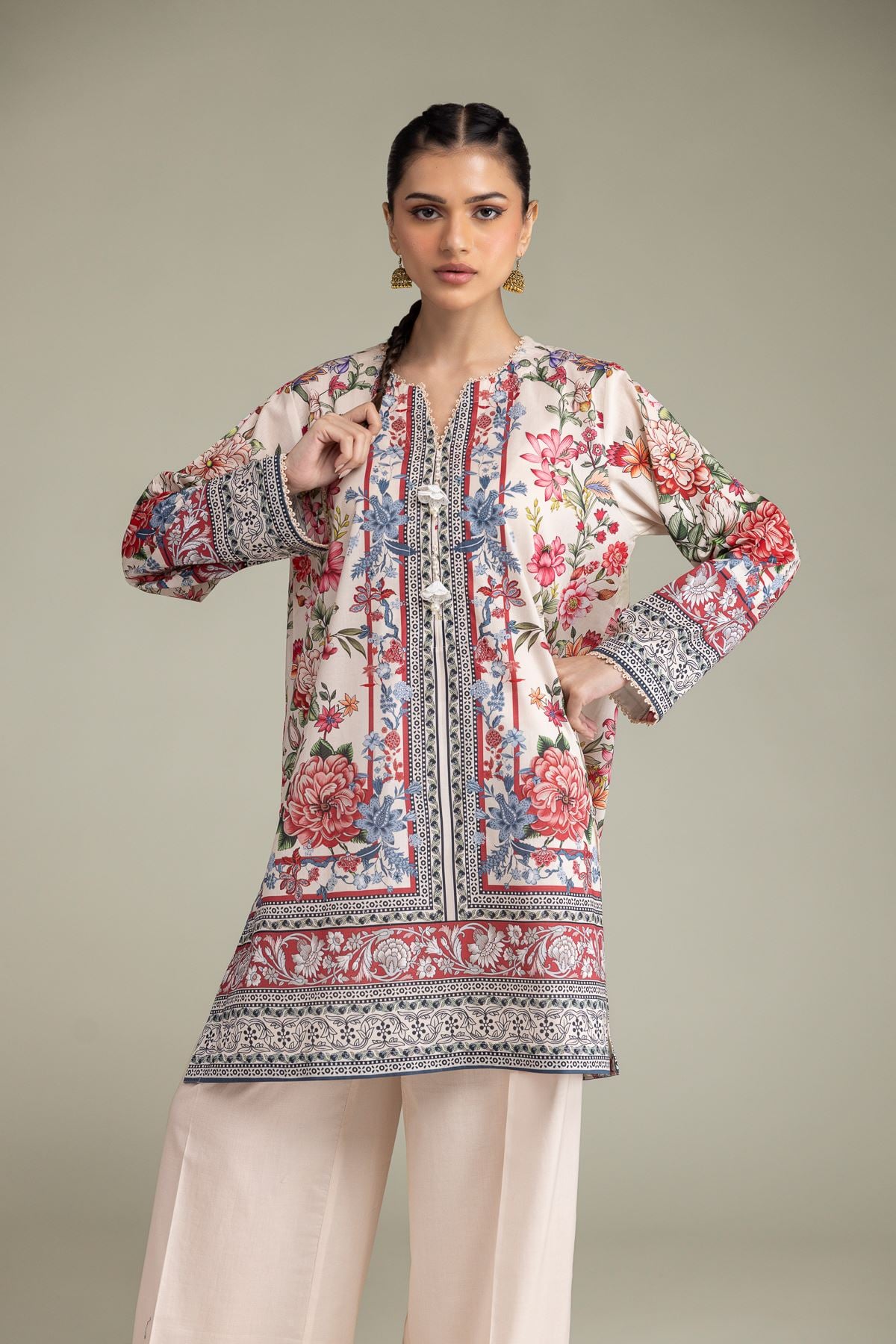 Embroidered Cambric Cambric Tailored 2-Piece - 1-26-102-A-F-VG