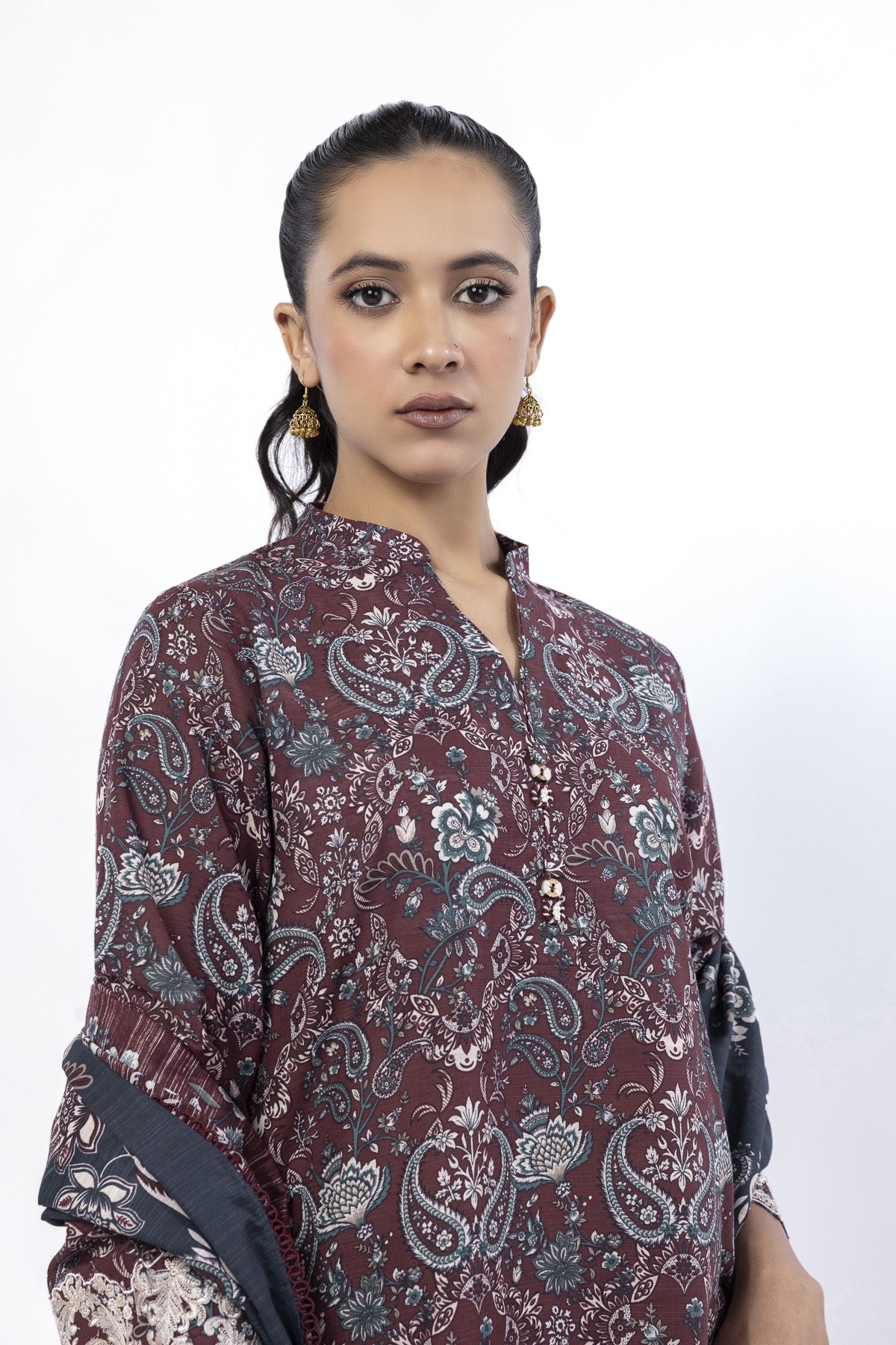 Embroidered Light Khaddar Fabrics 3 Piece - LKW62A-VG