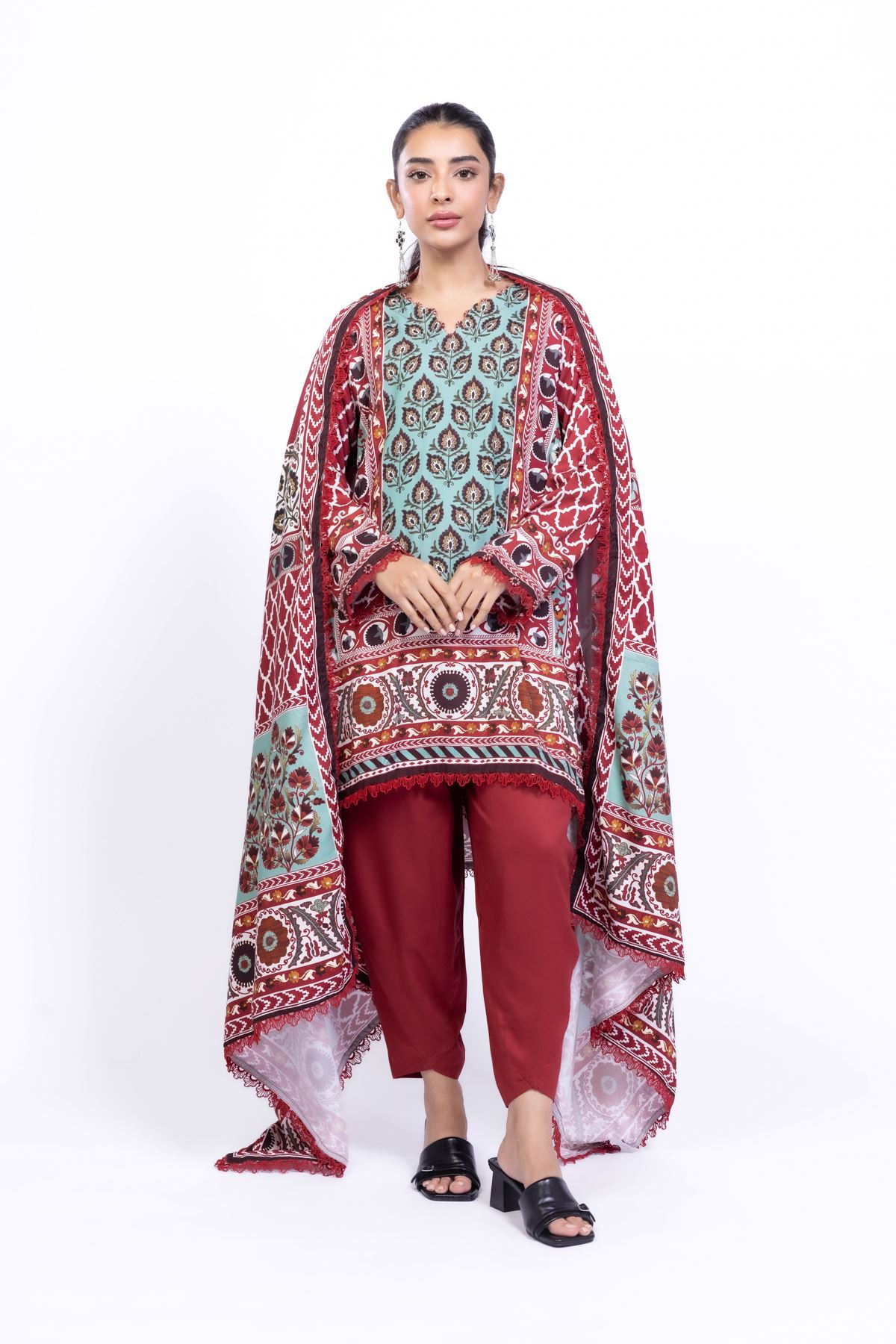 Printed Marina Dupatta - 25-08-8E6-08BA-VG