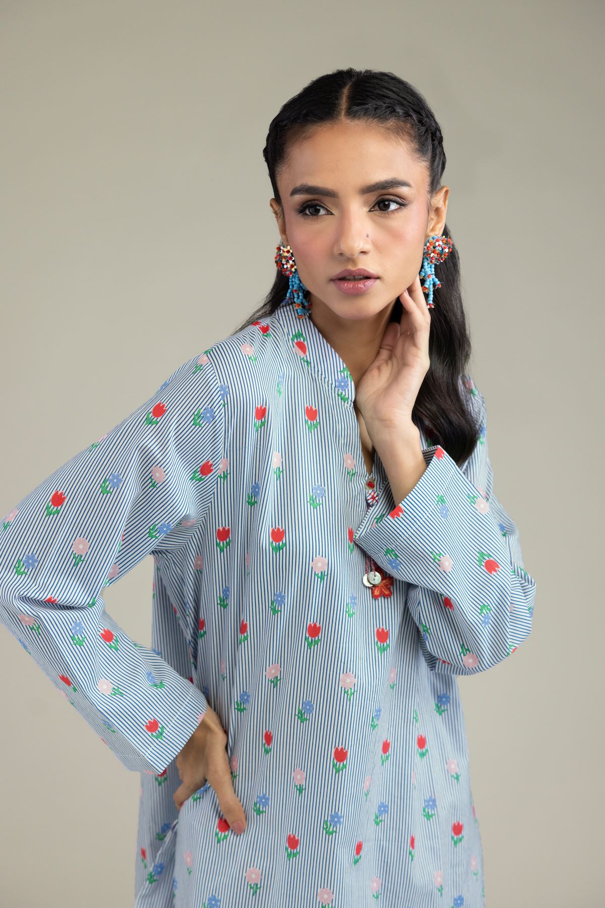 Printed Cambric Short Cambric Kurta - 2-26-207-A-C1-VG