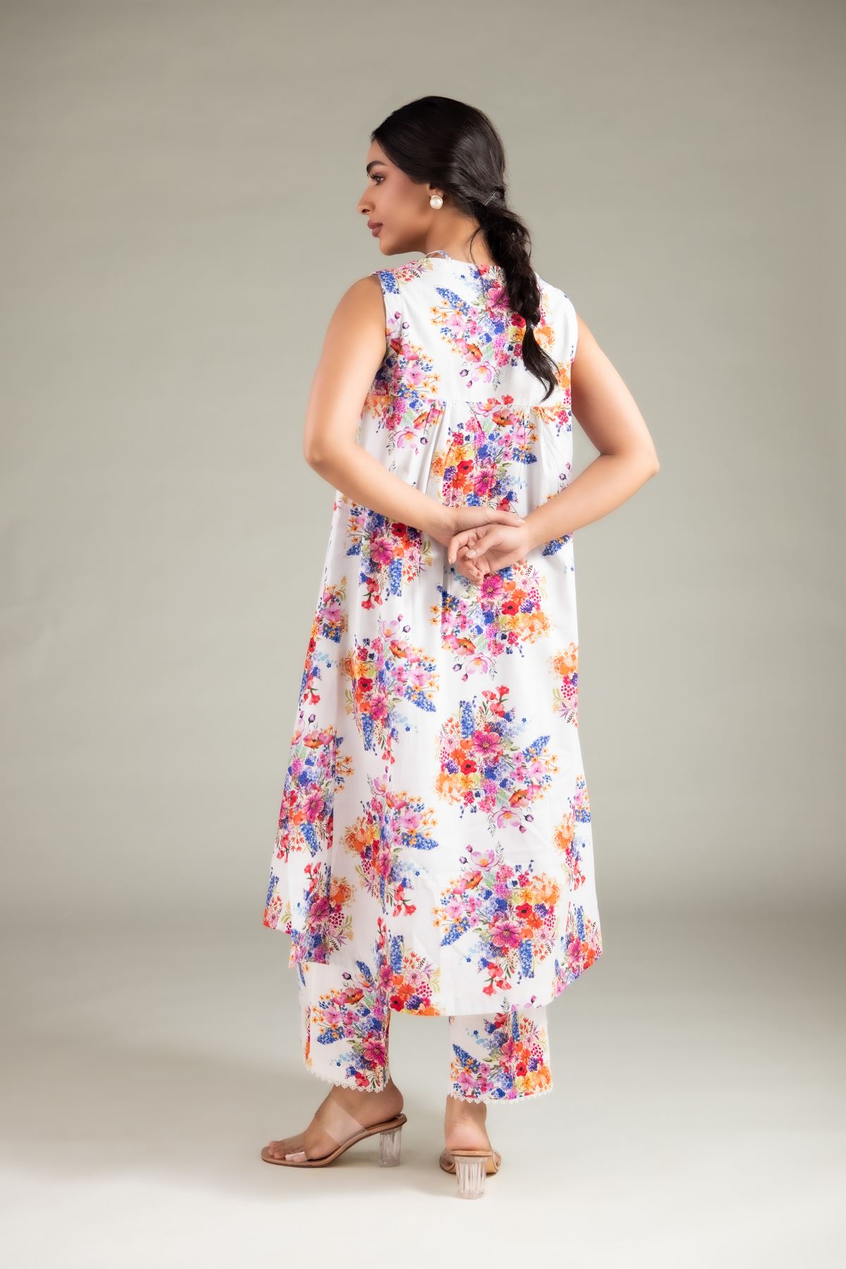 Embroidered Textured Cotton Kurta - 2-26-106-B-C-VG