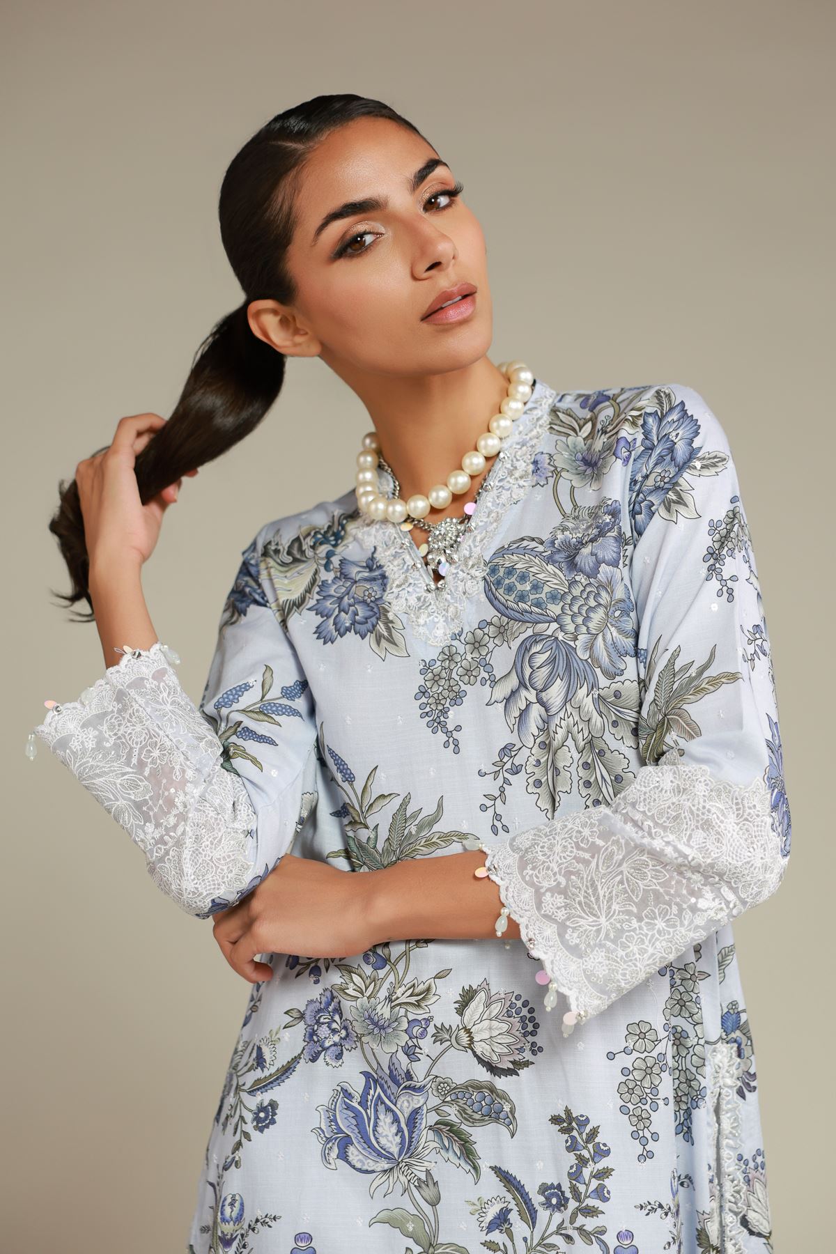 Embroidered Raw Silk Kurta - 1-26-108-A-F-VG