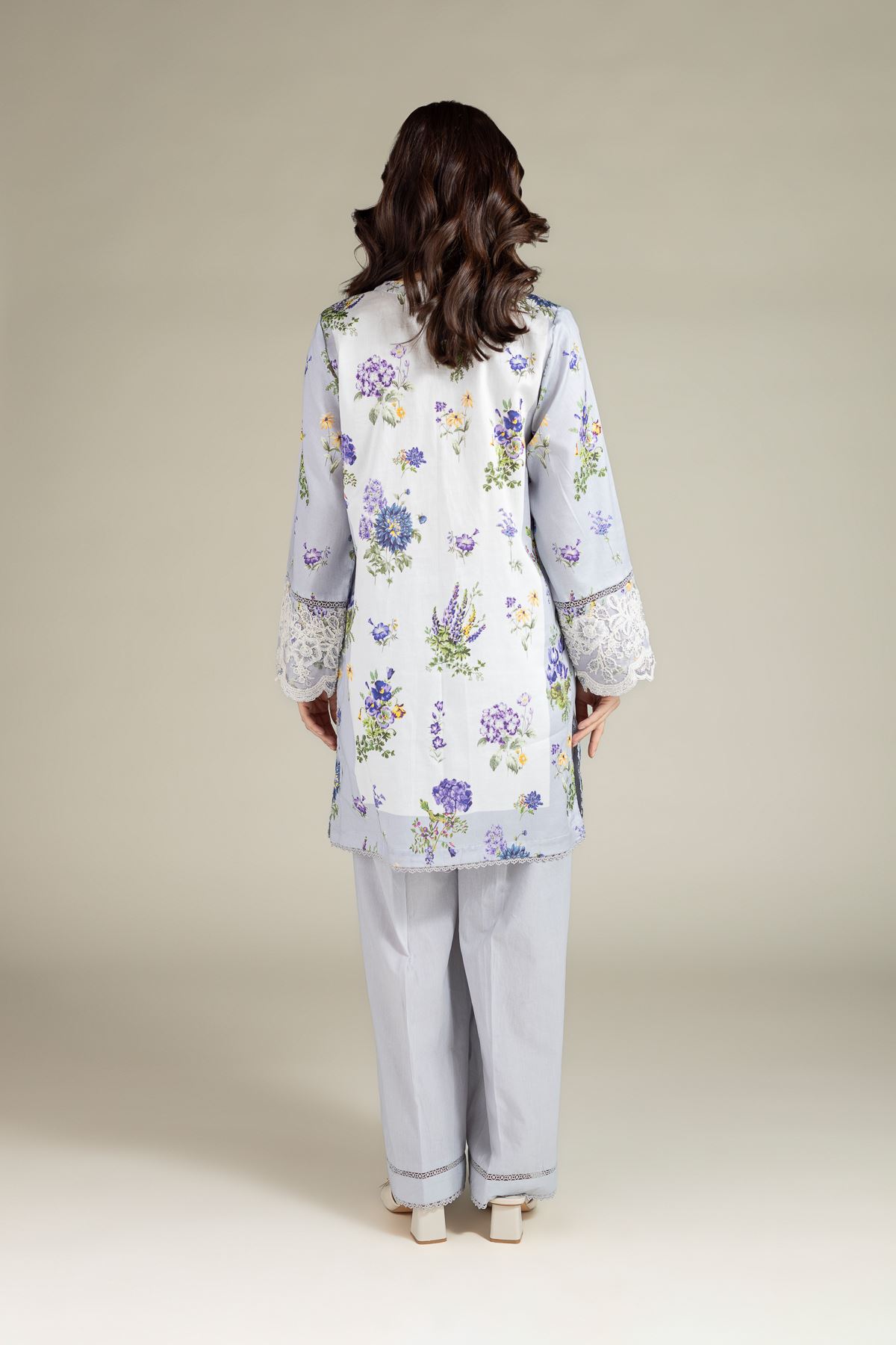 Embroidered Satin Fabrics 2 Piece | Top and Bottom - 1-26-102-A-F-VG