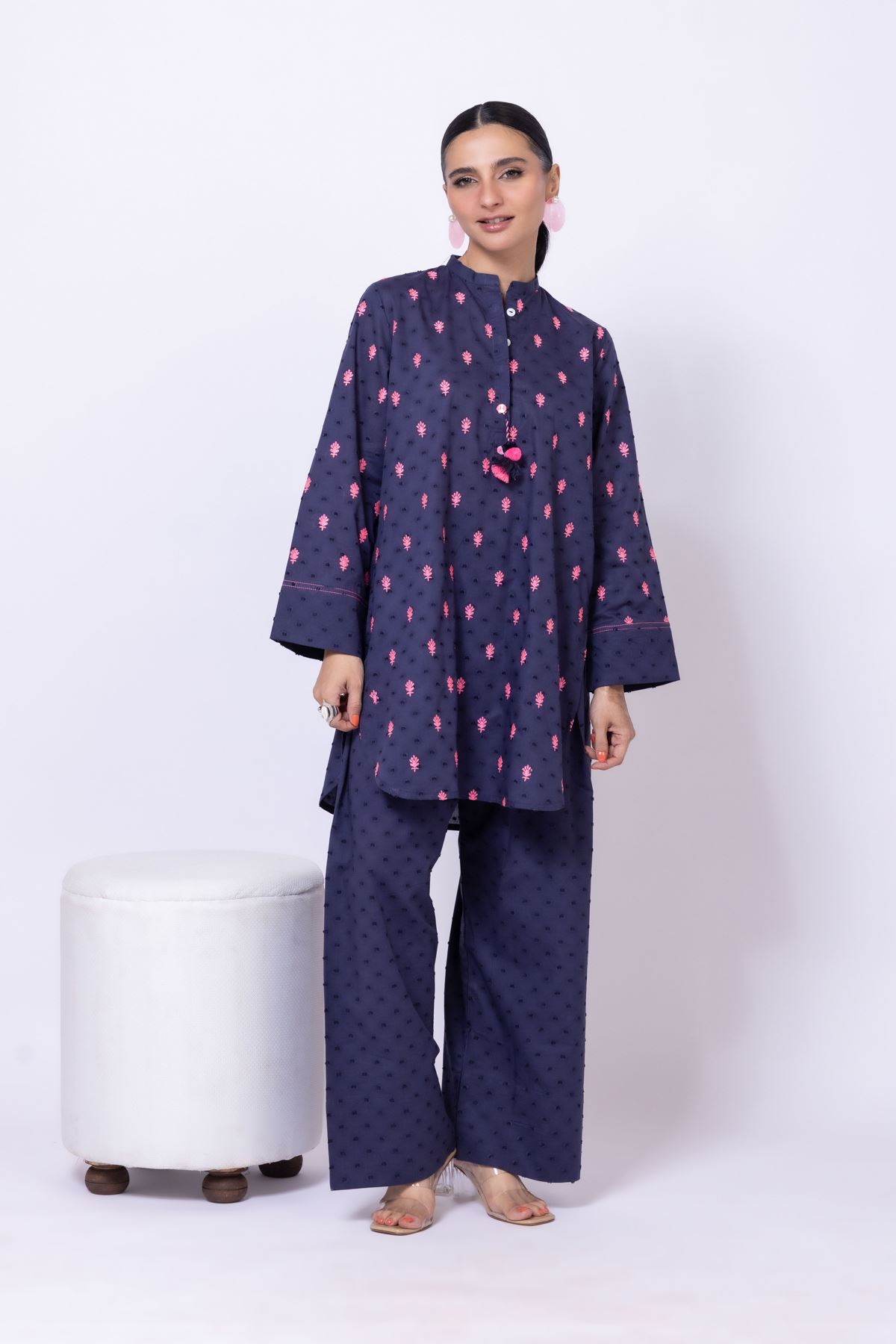Embroidered Broshia Kurta - 25-09-10E1-09TB-VG