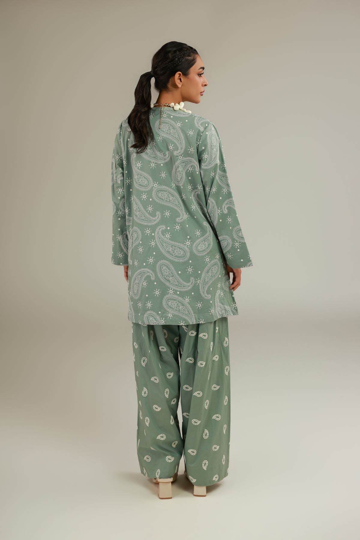 Cambric Green Cambric Kurta - 1-26-137-A-B-VG