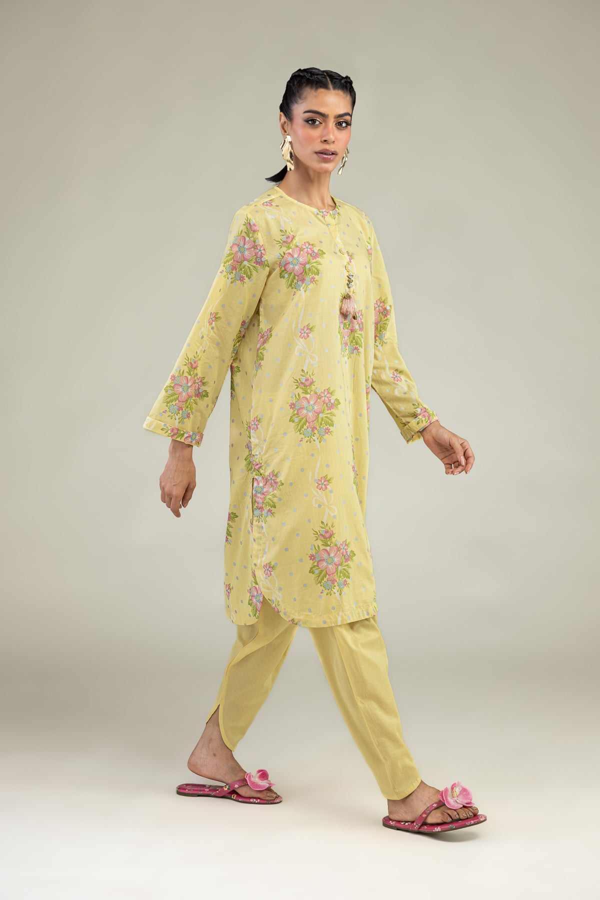 Printed Cambric Solid Cambric Shalwar - 1-26-240-A-J1-VG