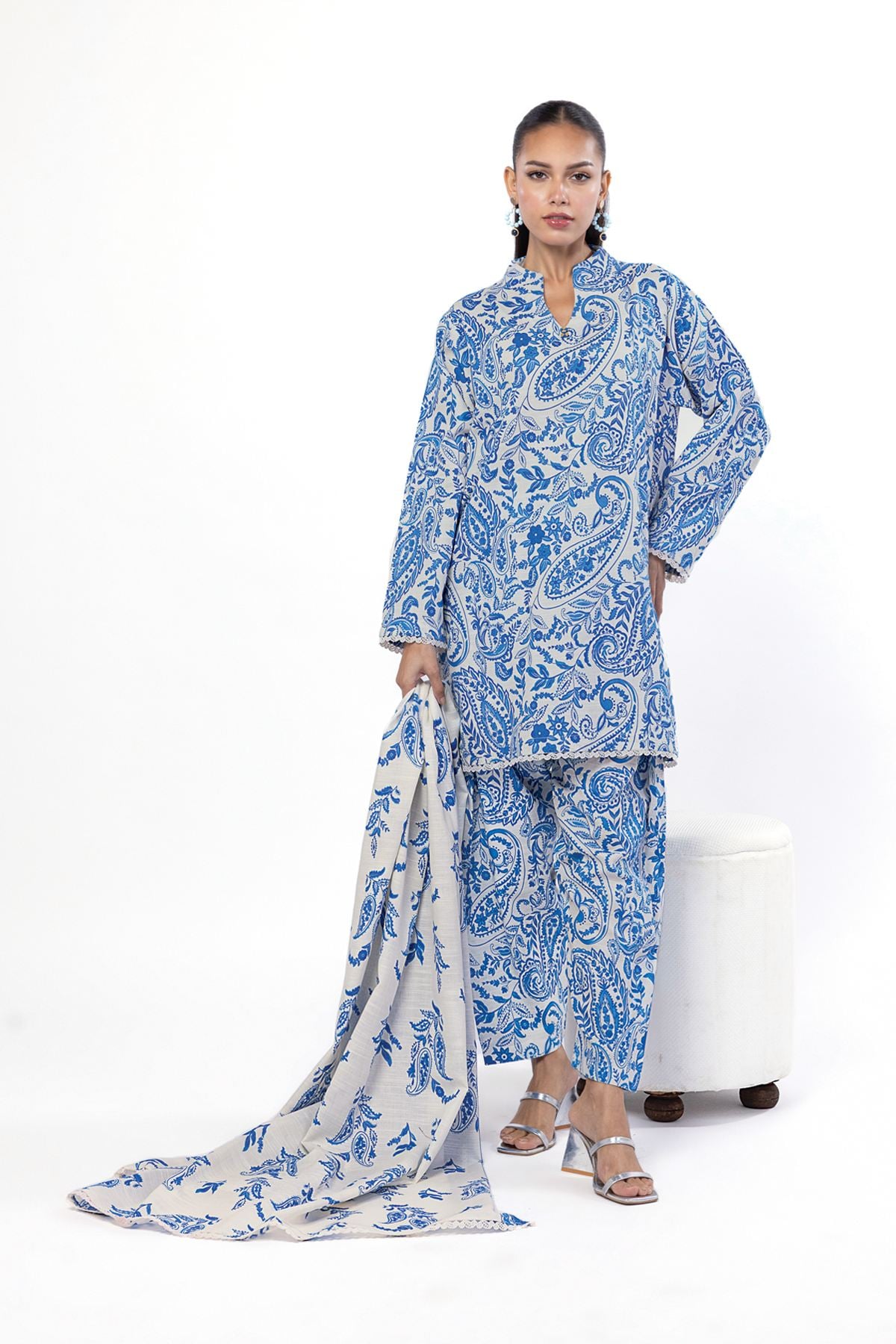 Printed Khaddar Fabrics 3 Piece - KW34A-VG